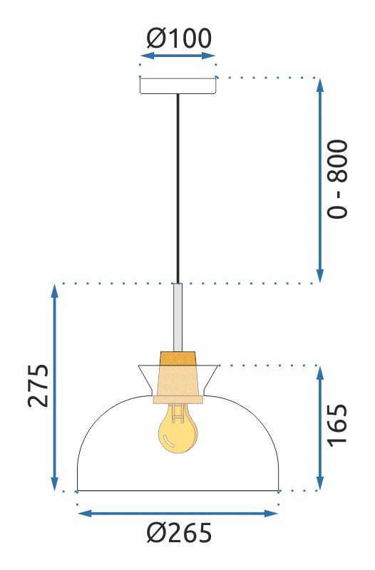 Toolight, závesné svietidlo APP1184-1CP C, hnedá-číra, OSW-14027