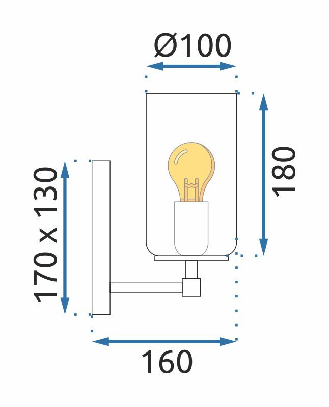 Toolight, nástenné svietidlo 1xE27 APP1222-1W, čierna matná, OSW-40030