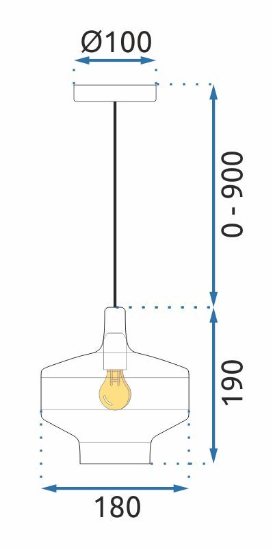 Toolight, závesné svietidlo 1xE27 APP1121-1CP, čierna-zlatá, OSW-40101
