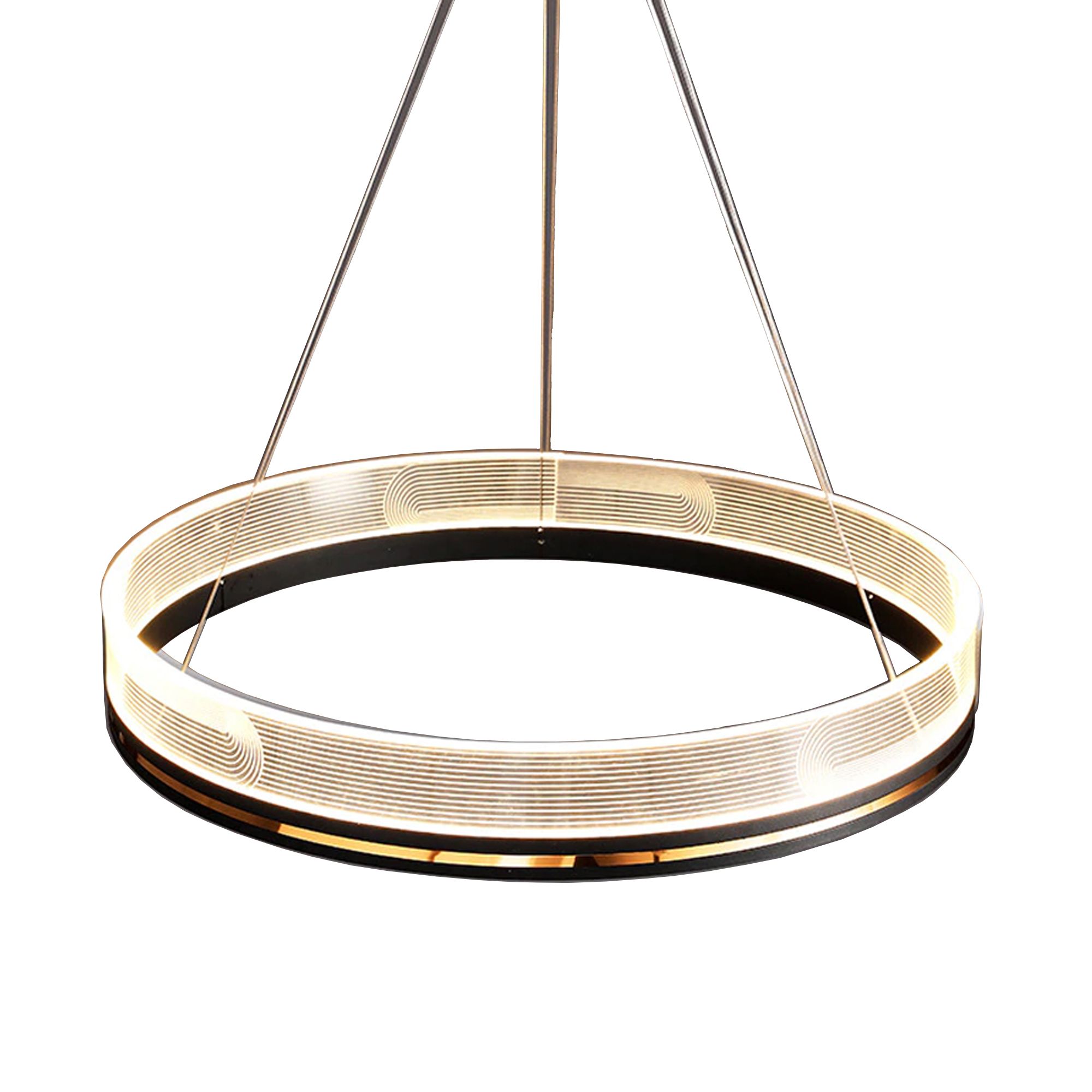 Toolight, LED závesné svietidlo 60cm APP1192-CP, čierna-zlatá, OSW-40023