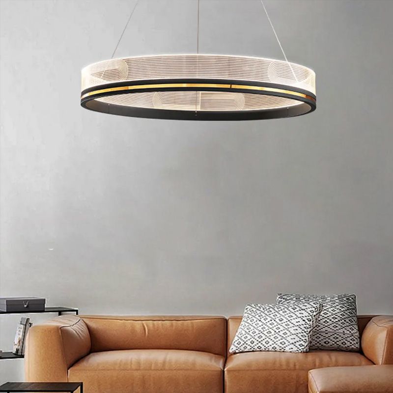 Toolight, LED závesné svietidlo 60cm APP1192-CP, čierna-zlatá, OSW-40023