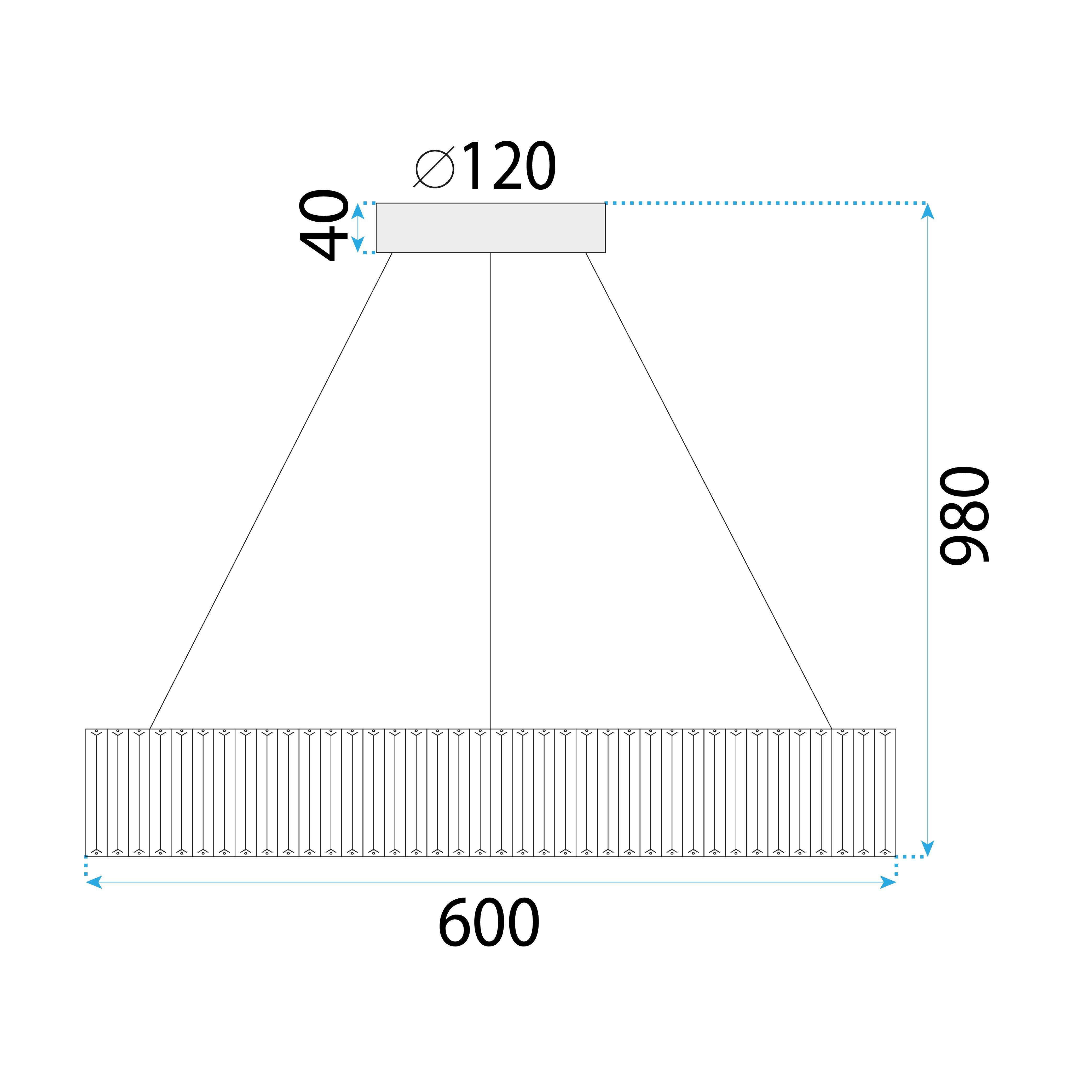 Toolight, LED závesné svietidlo 24W 4000lm APP1079-CP, zlatá, OSW-08891