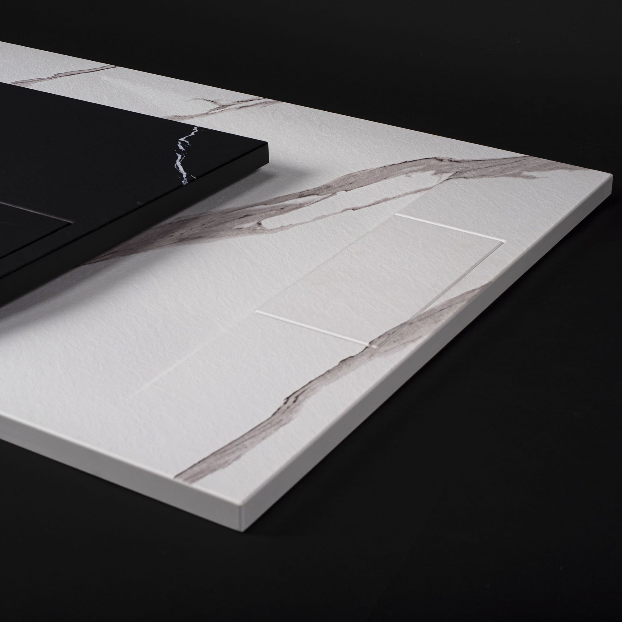Rea Amelia Marmo Shiny, keramické umývadlo na dosku 480x345x135 mm, imitácia kameňa, REA-U8001