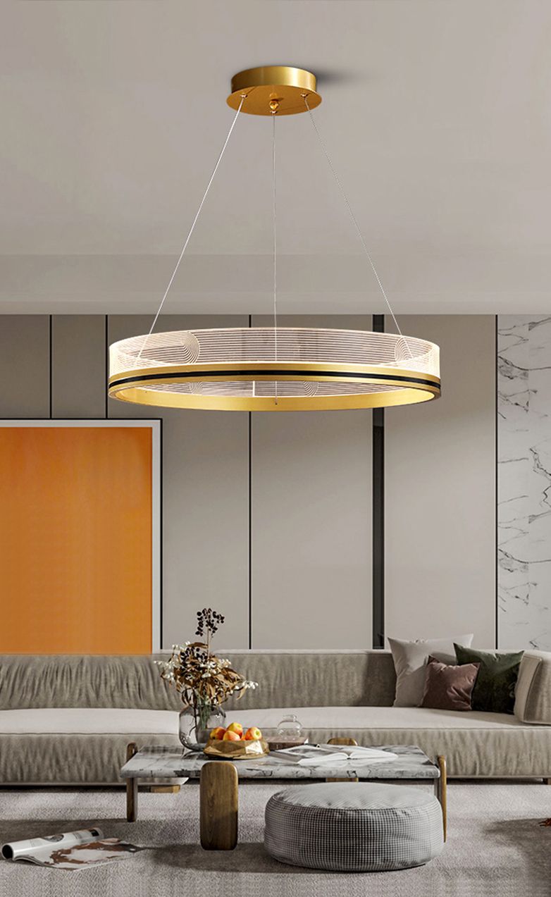 Toolight, LED závesné svietidlo 60cm APP1190-CP, zlatá, OSW-40020