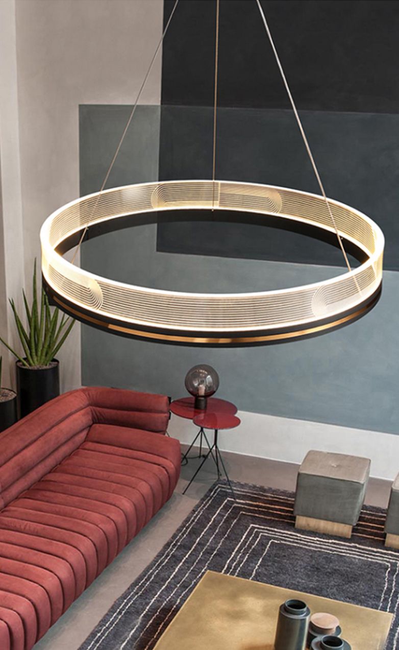 Toolight, LED závesné svietidlo 60cm APP1190-CP, zlatá, OSW-40020