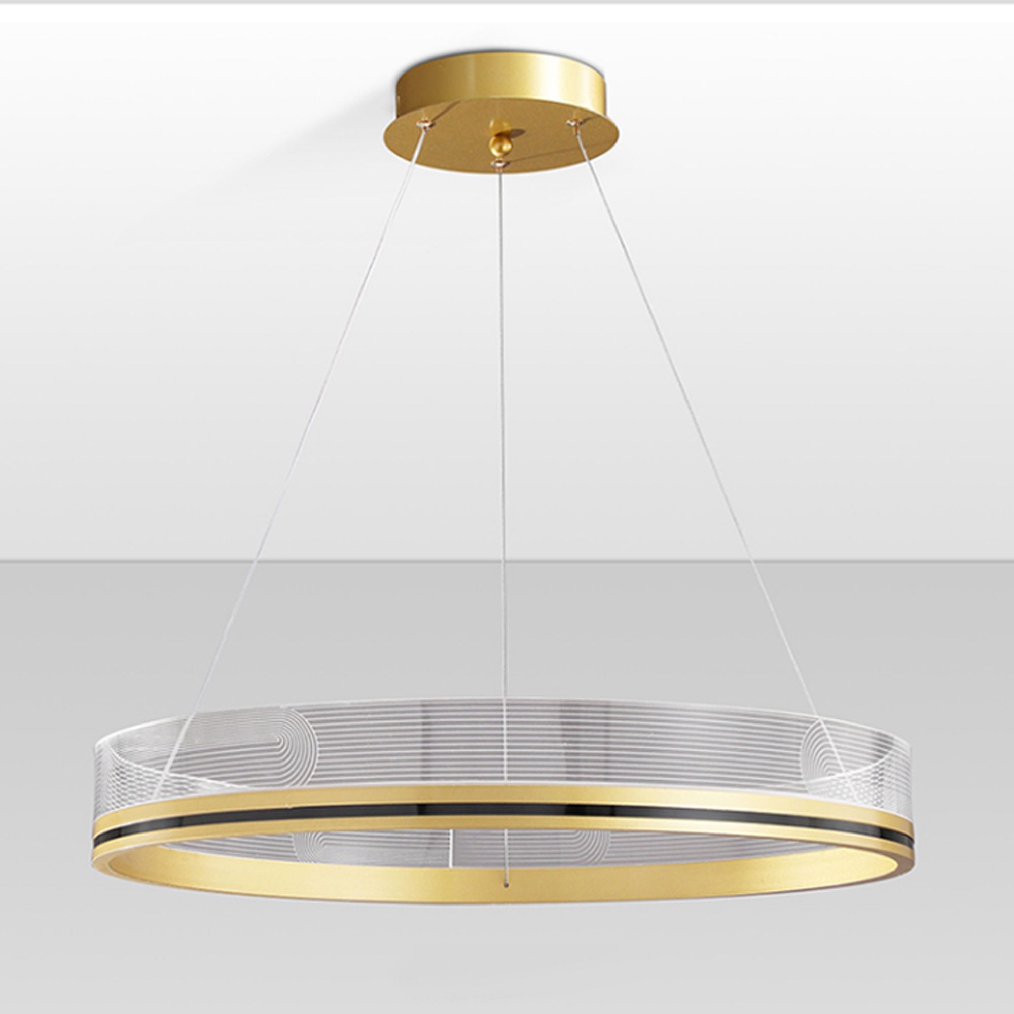 Toolight, LED závesné svietidlo 60cm APP1190-CP, zlatá, OSW-40020