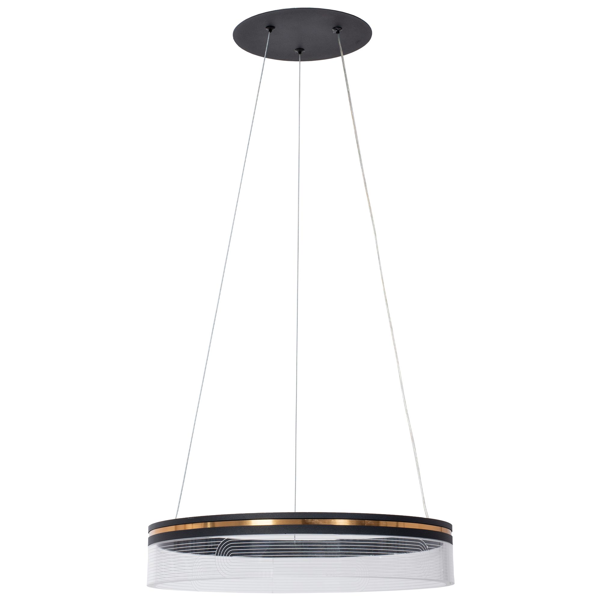 Toolight, LED závesné svietidlo 40cm APP1191-CP, čierna-zlatá, OSW-40022