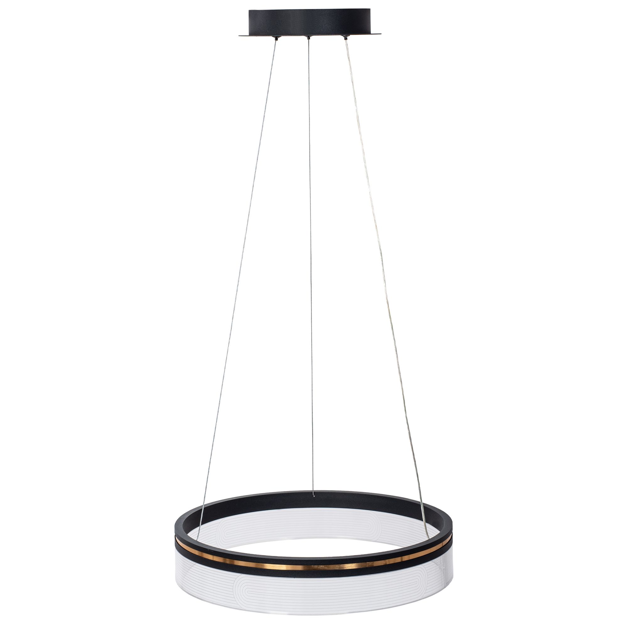 Toolight, LED závesné svietidlo 40cm APP1191-CP, čierna-zlatá, OSW-40022