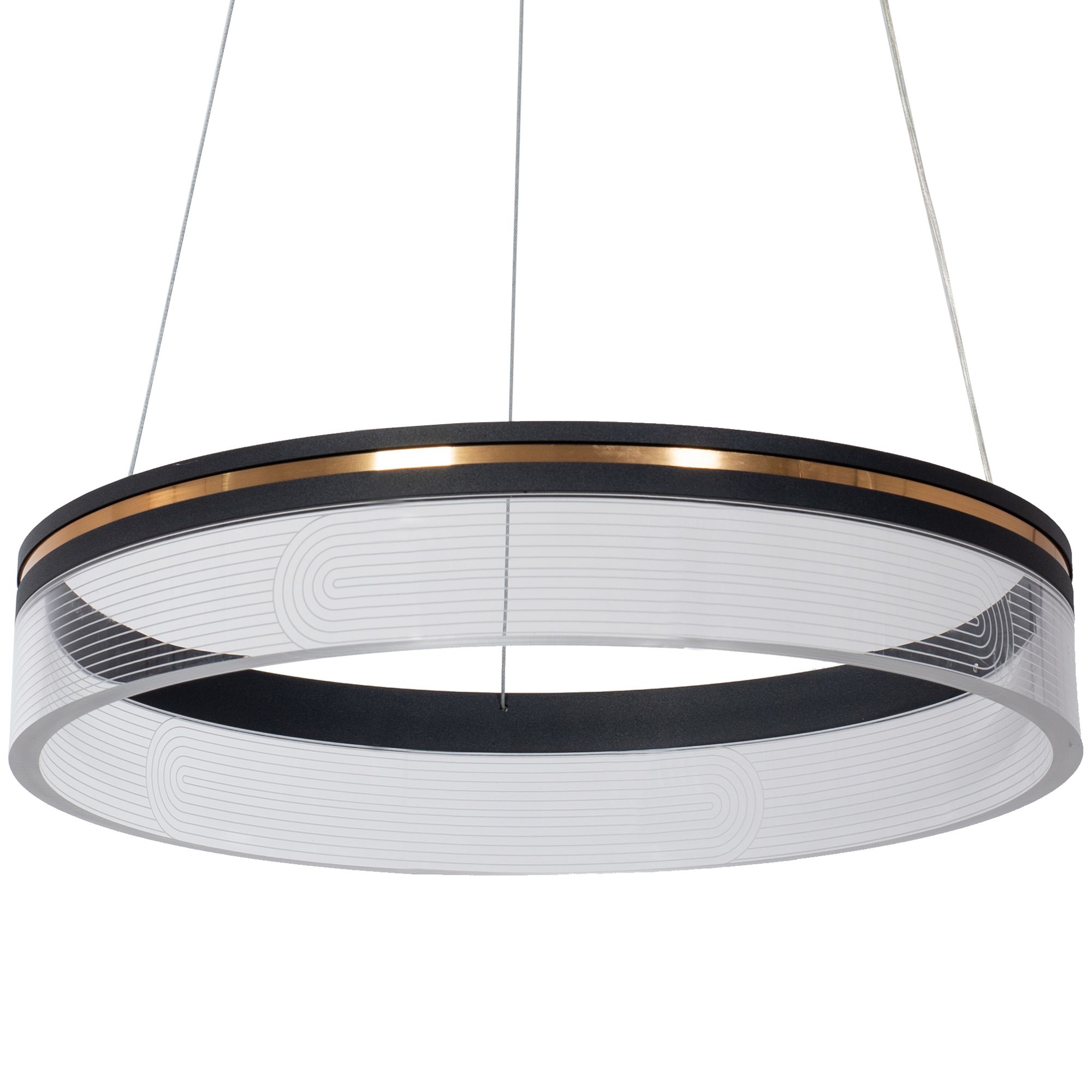 Toolight, LED závesné svietidlo 40cm APP1191-CP, čierna-zlatá, OSW-40022