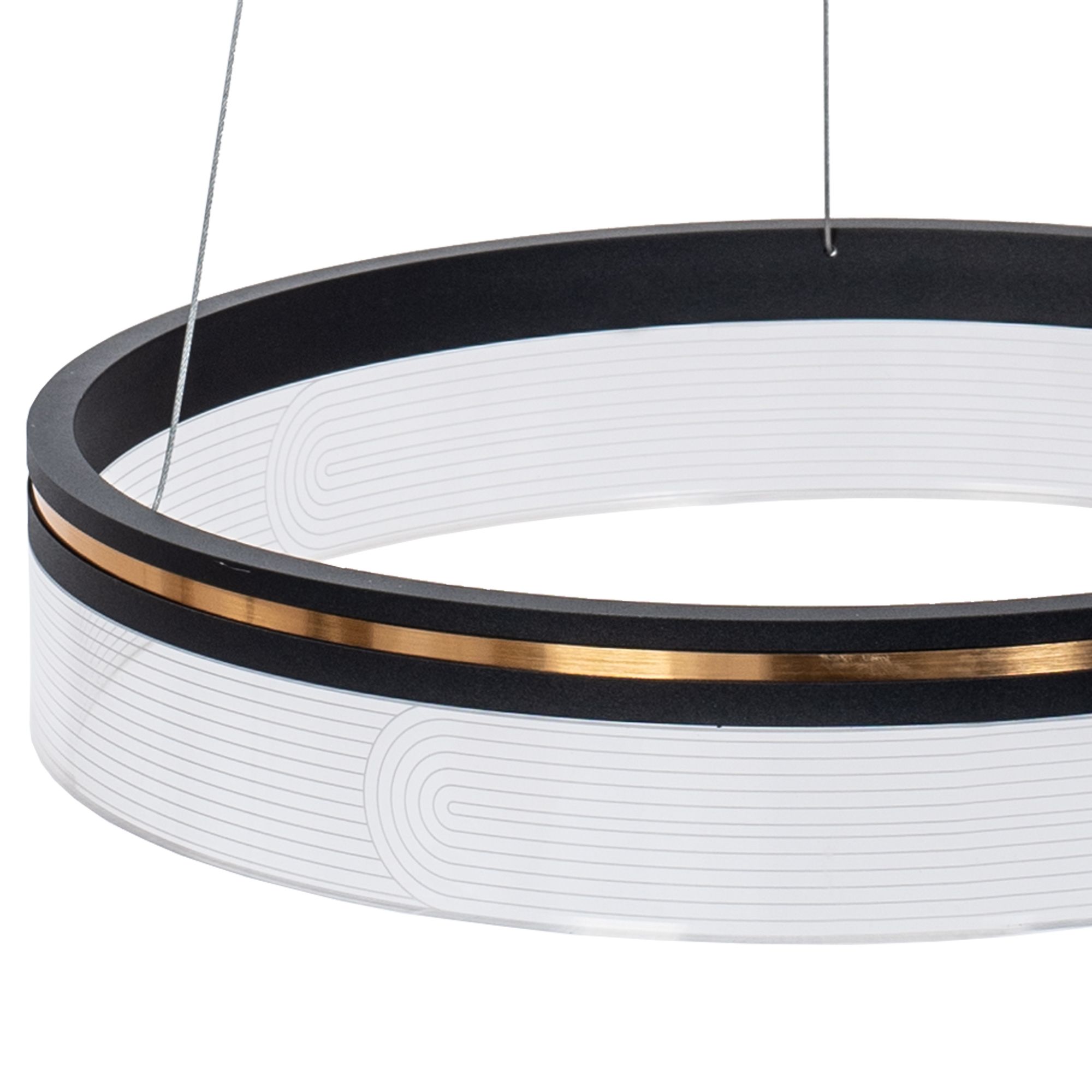 Toolight, LED závesné svietidlo 40cm APP1191-CP, čierna-zlatá, OSW-40022