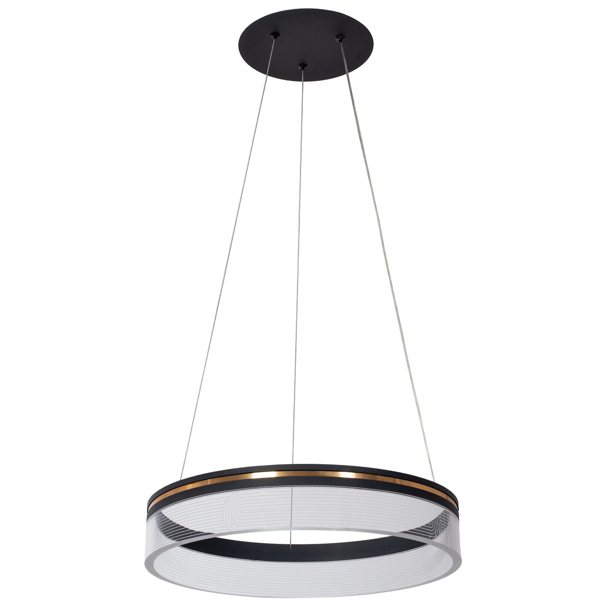 Toolight, LED závesné svietidlo 40cm APP1191-CP, čierna-zlatá, OSW-40022