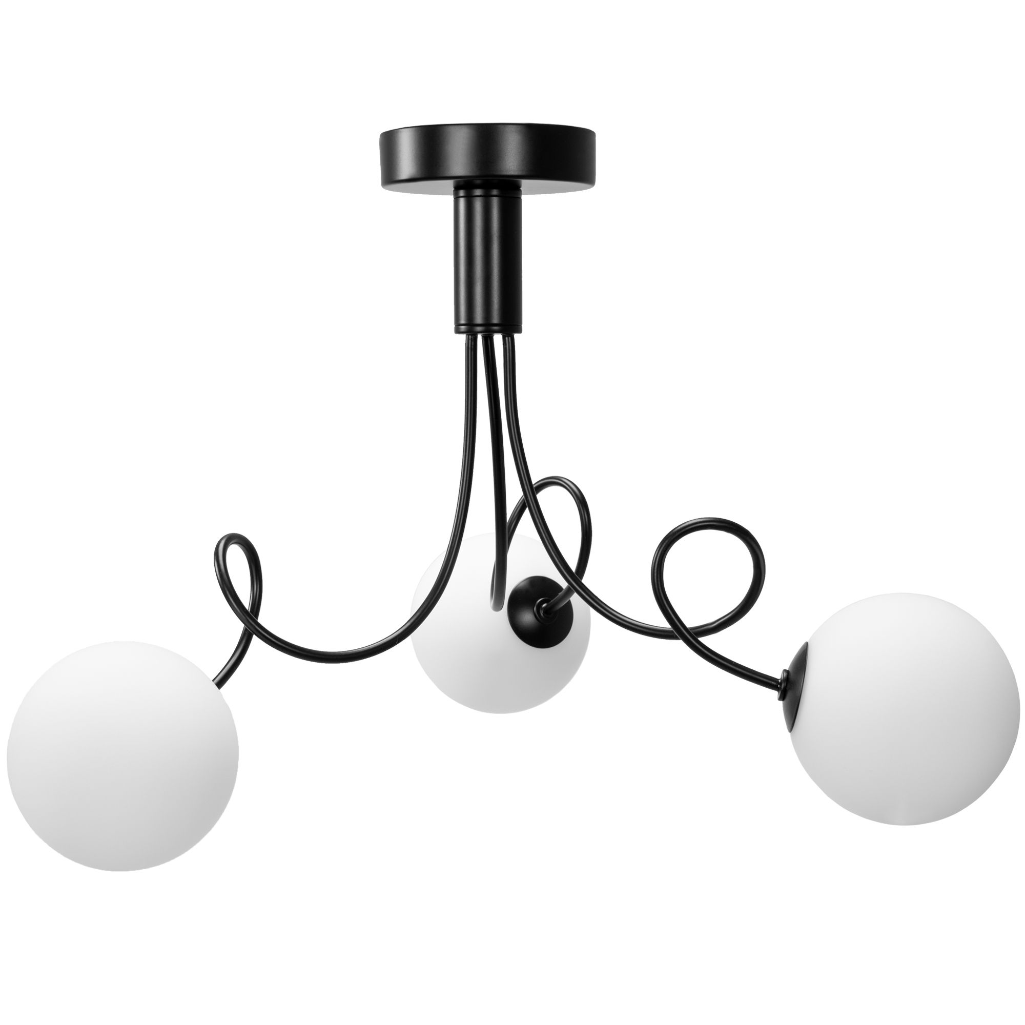 Toolight, stropná lampa sklenené gule 3xG9 APP1154-3CP, čierna, OSW-14012