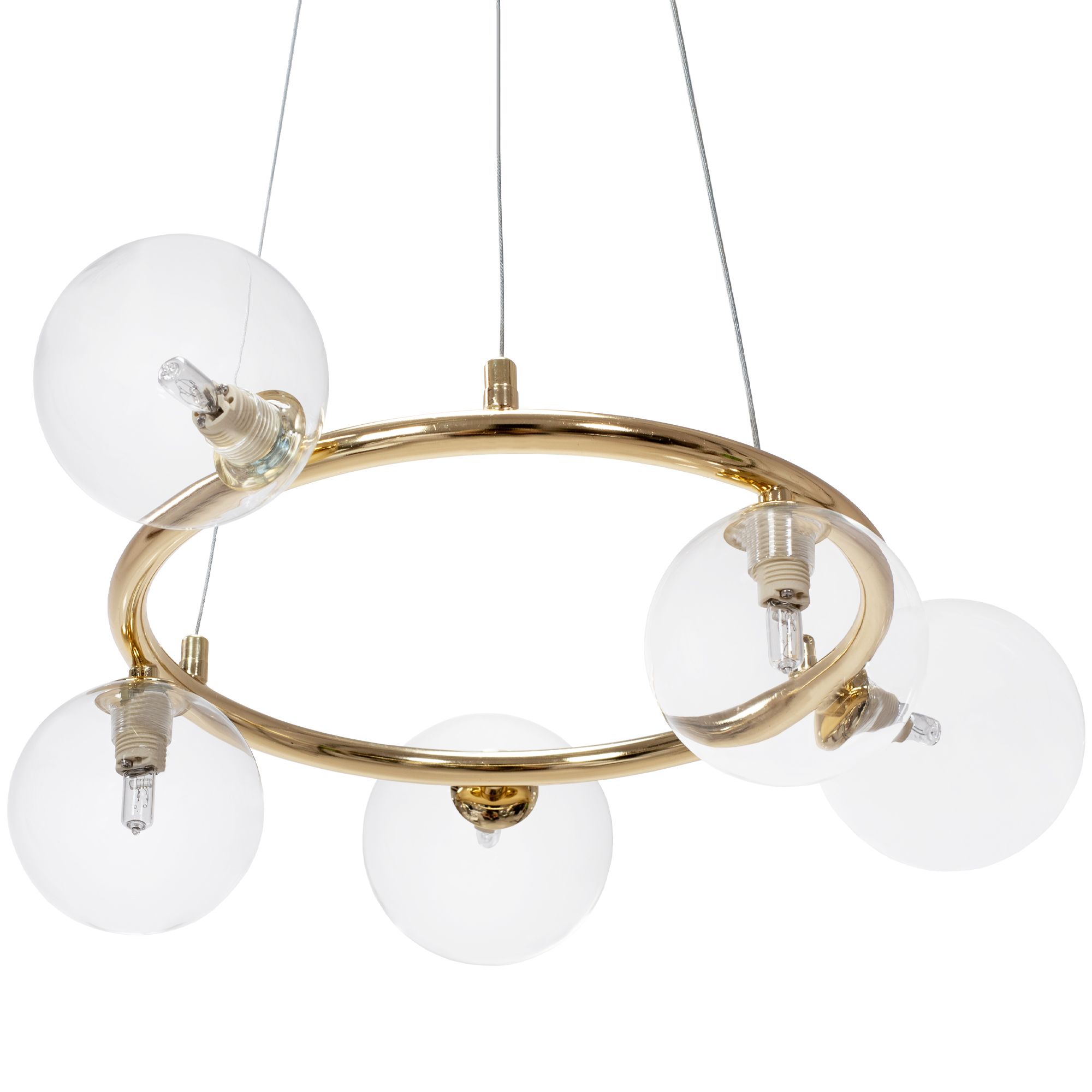 Toolight, stropné svietidlo sklenené gule 5xG9 APP1158-6CP, zlatá, OSW-04690