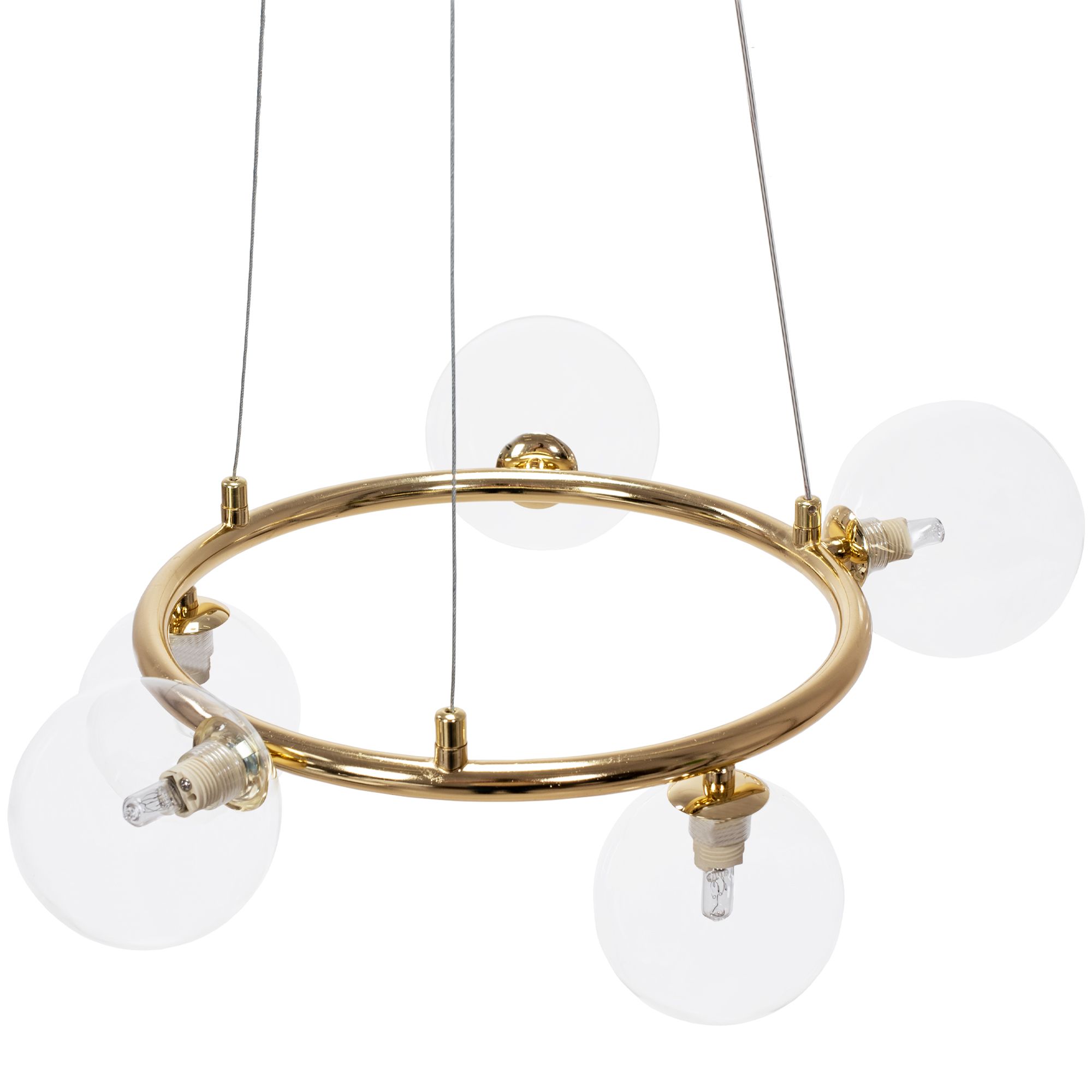 Toolight, stropné svietidlo sklenené gule 5xG9 APP1158-6CP, zlatá, OSW-04690