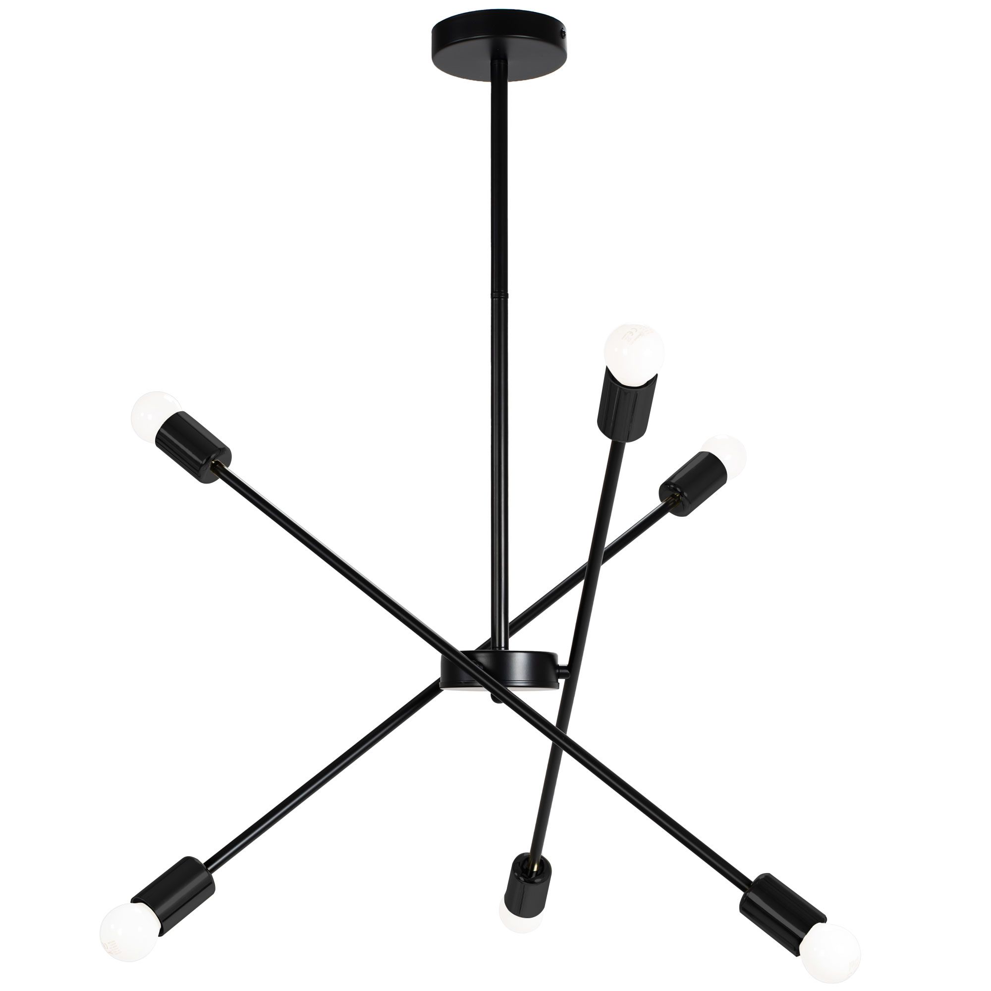 Toolight, závesné svietidlo 6xE27 APP1114-6CP, čierna, OSW-01459
