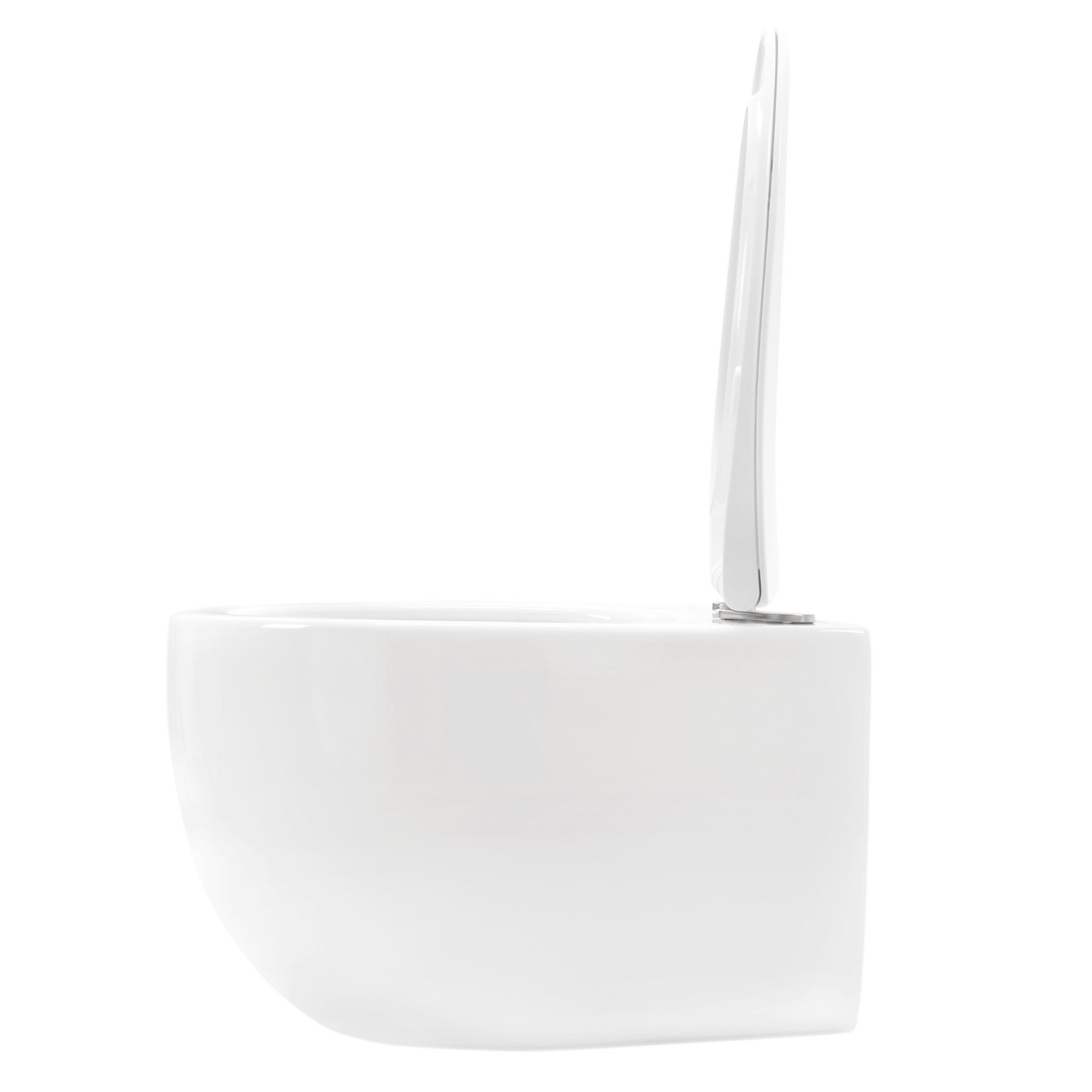 Rea Lars, závesná WC misa Rimless 50x37x29 cm vrátane sedadla s pomalým zatváraním, biela, REA-C9500