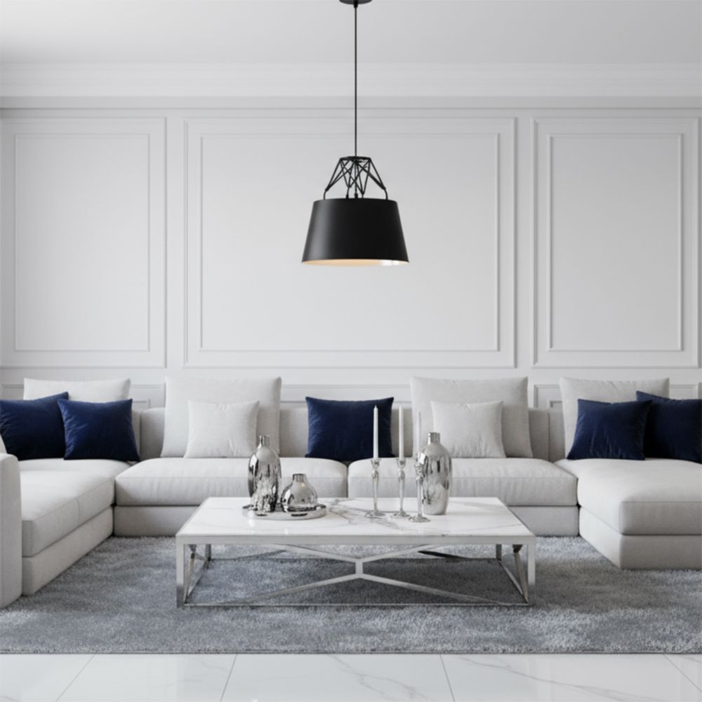 Toolight, závesná kovová stropná lampa 1xE27 APP422-1CP, čierna, OSW-00552