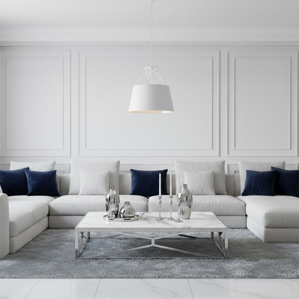 Toolight, závesná kovová stropná lampa 1xE27 APP423-1CP, biela, OSW-00553