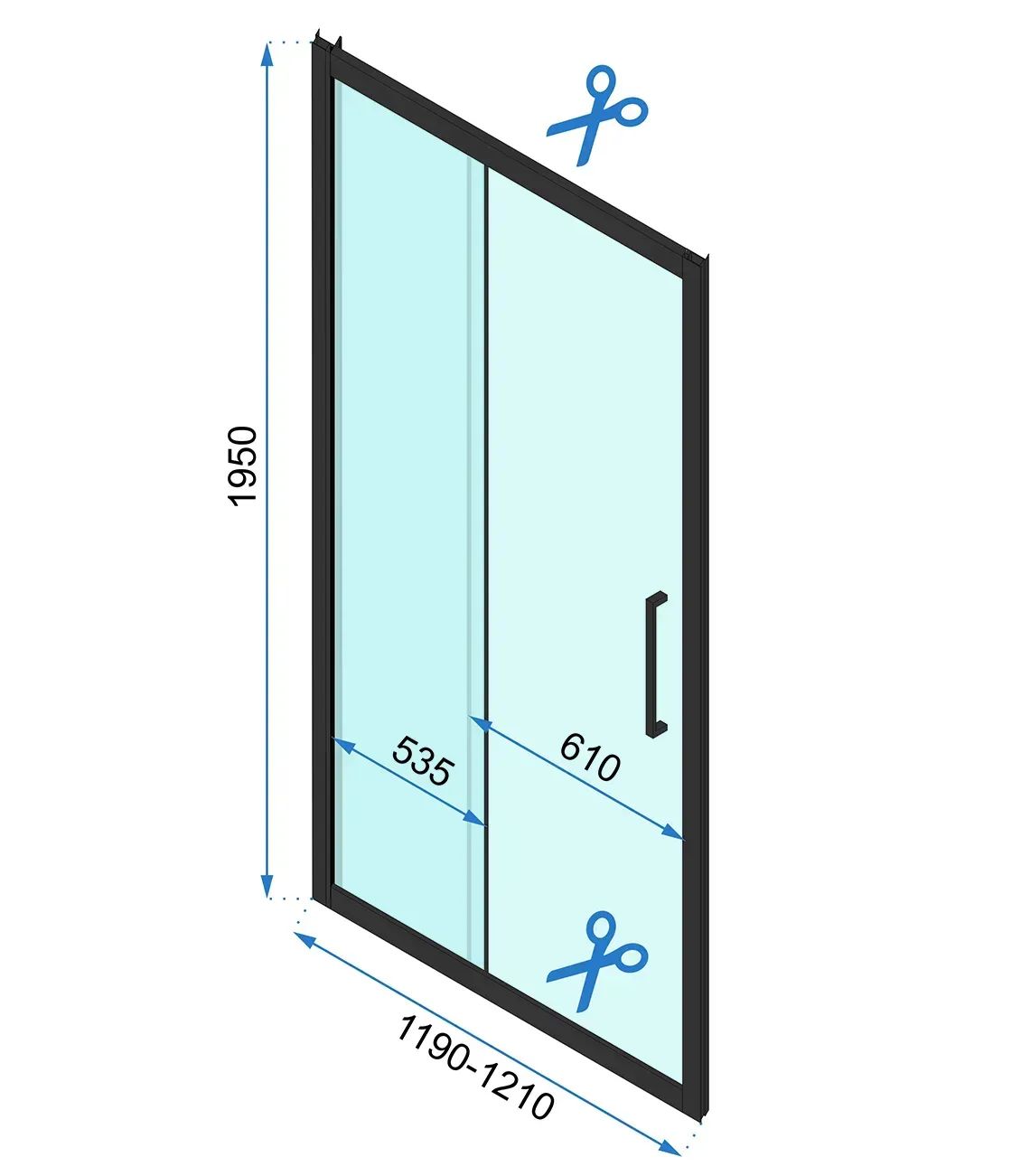 Rea Rapid Slide, posuvné sprchové dvere 1200 x 1950 mm, 6mm číre sklo, zlatý matný profil, REA-K4709