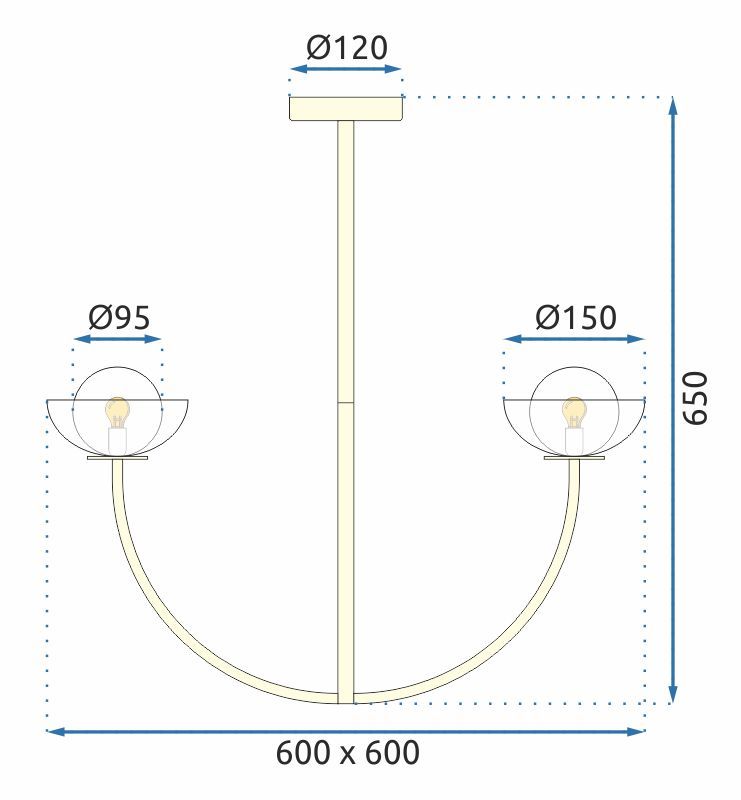 Toolight, stropné svietidlo 4xG9 APP1200-CP, zlatá-biela, OSW-04590