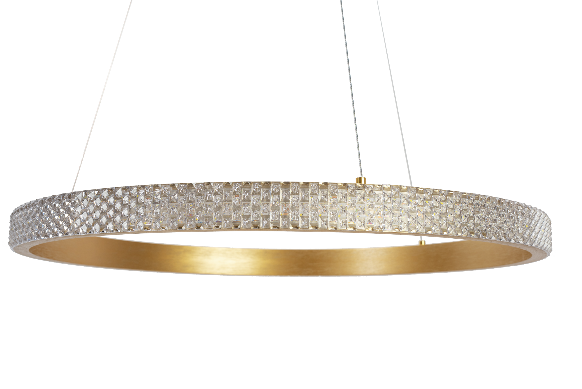 Toolight, LED krištáľové závesné svietidlo 60x60 cm APP1203-CP, zlatá, OSW-04592