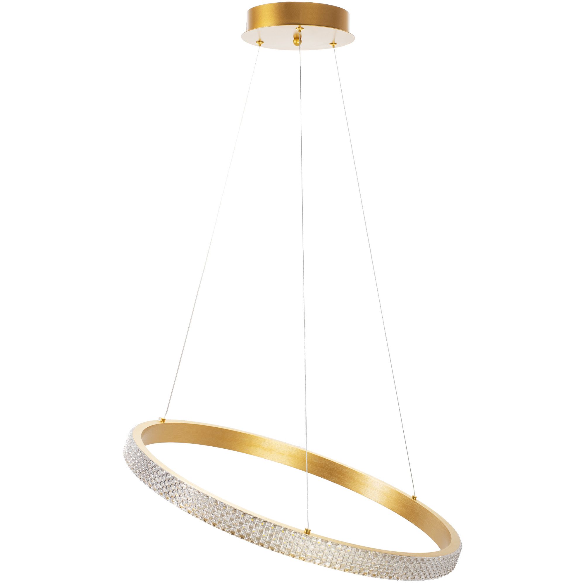 Toolight, LED krištáľové závesné svietidlo 60x60 cm APP1203-CP, zlatá, OSW-04592