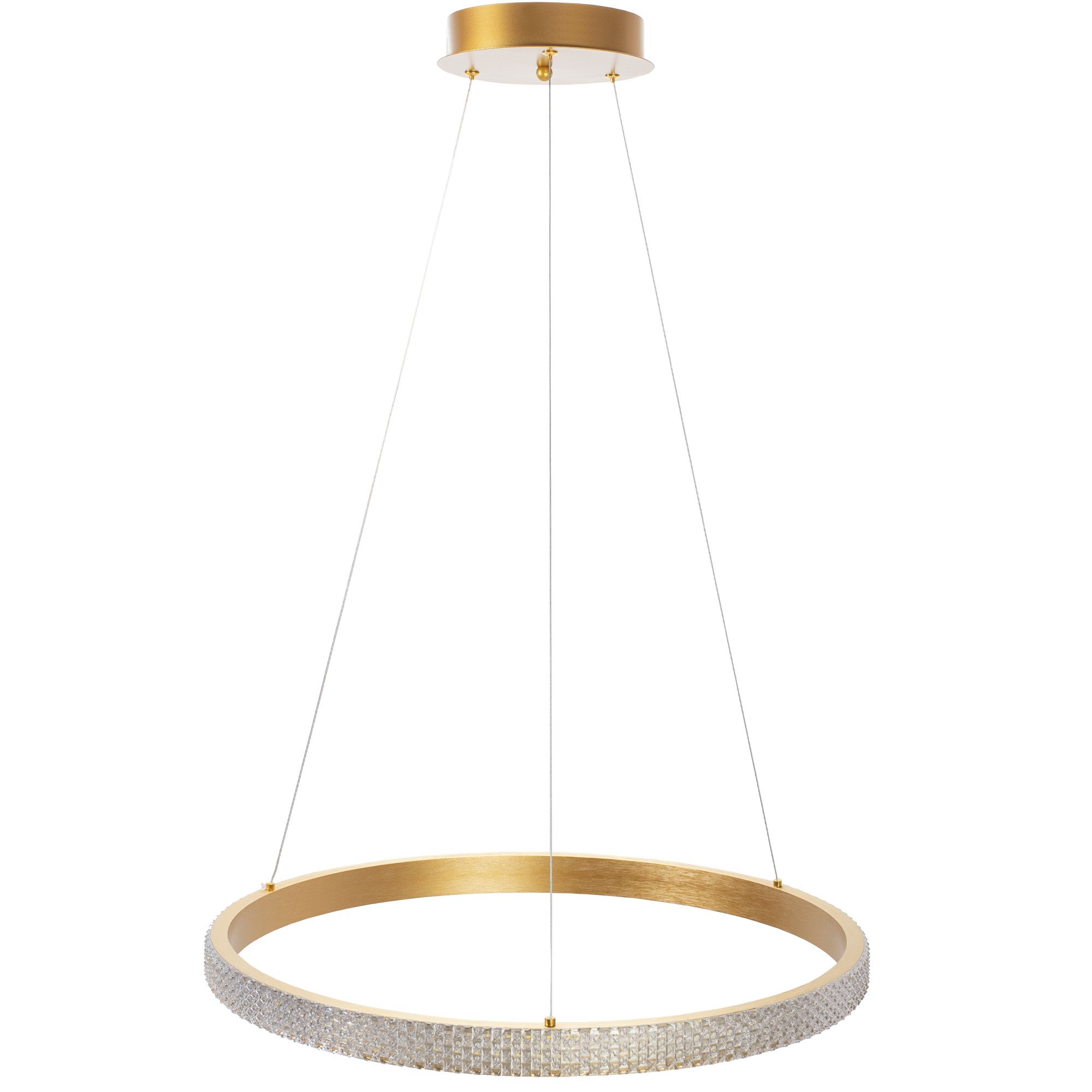 Toolight, LED krištáľové závesné svietidlo 60x60 cm APP1203-CP, zlatá, OSW-04592