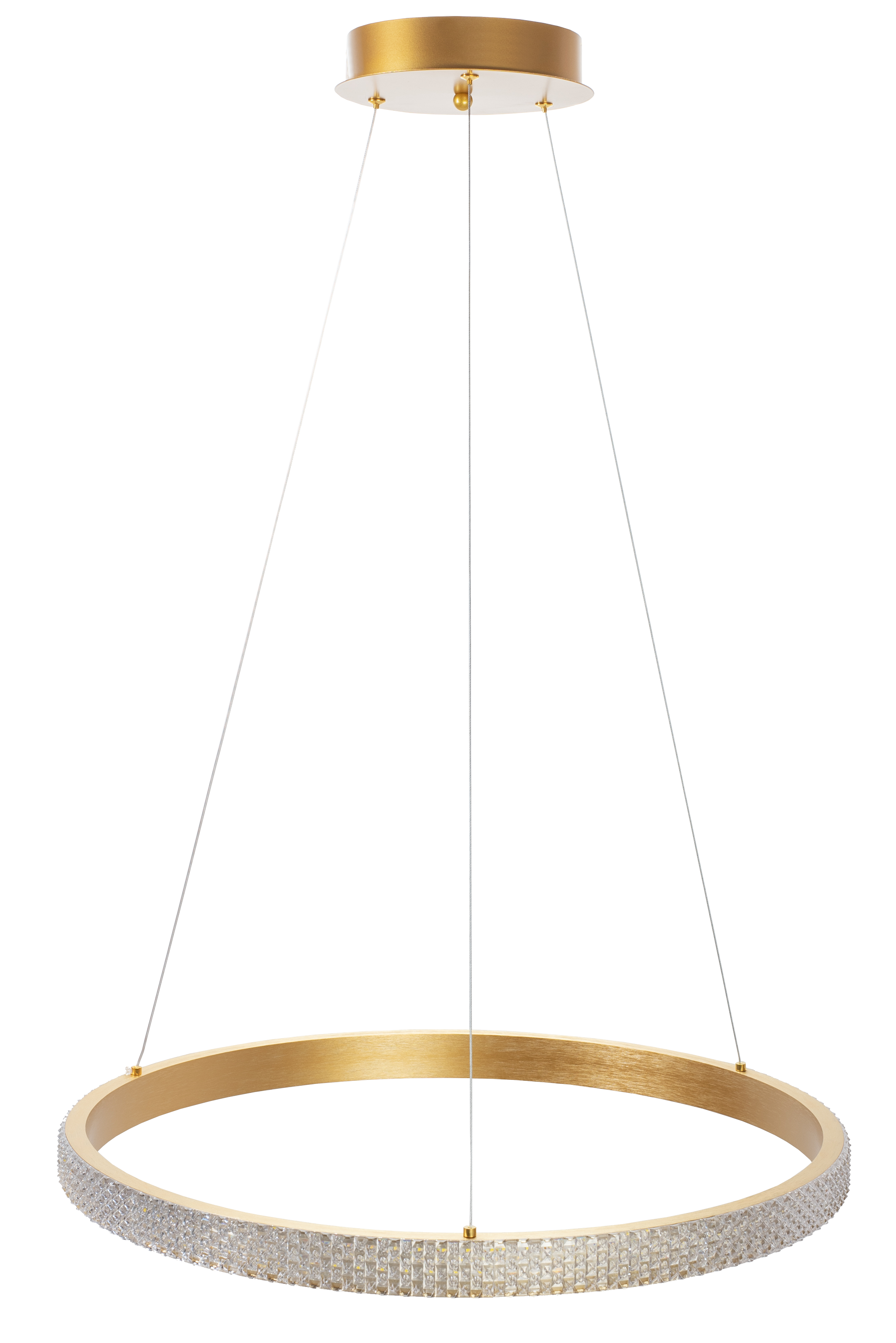 Toolight, LED krištáľové závesné svietidlo 60x60 cm APP1203-CP, zlatá, OSW-04592