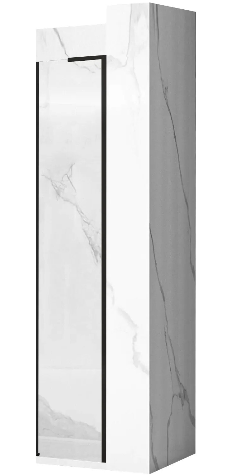 Rea Hugo, sprchová zástena 30x200 cm s magnetickým profilom, čierna matná, REA-K6606