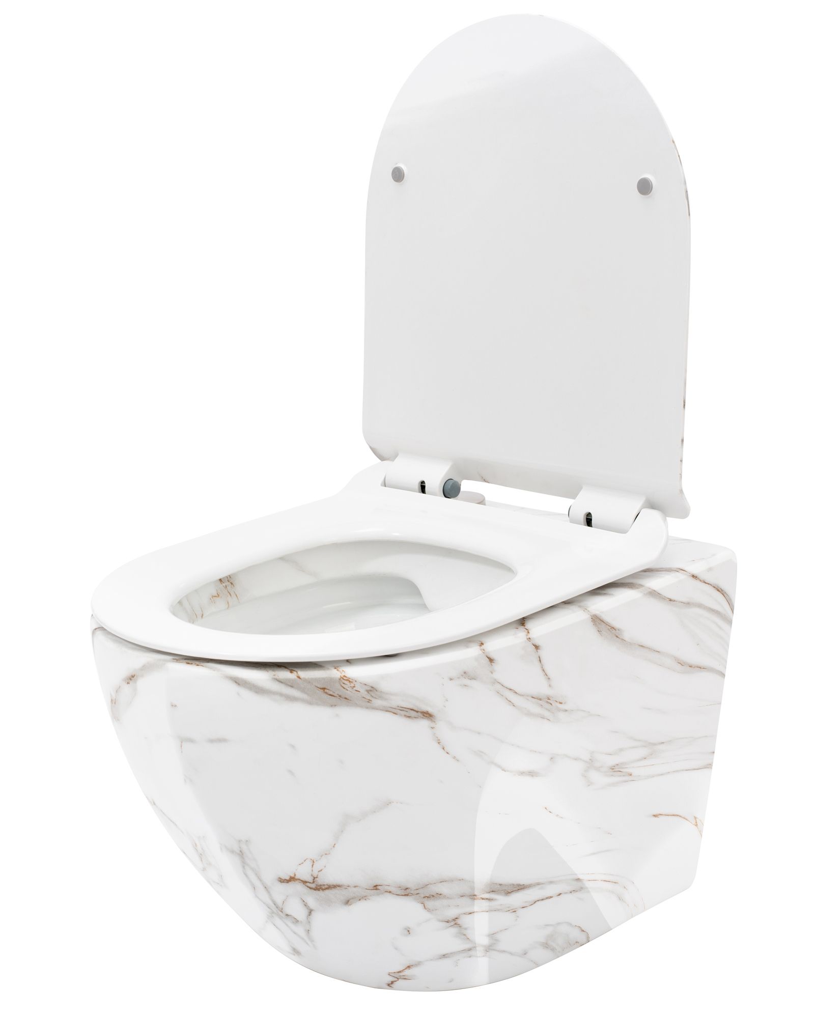 Rea Carlos Slim Lava Shiny, závesná WC misa Rimless 49,5x37x35,5 cm, imitácia kameňa, REA-C0536