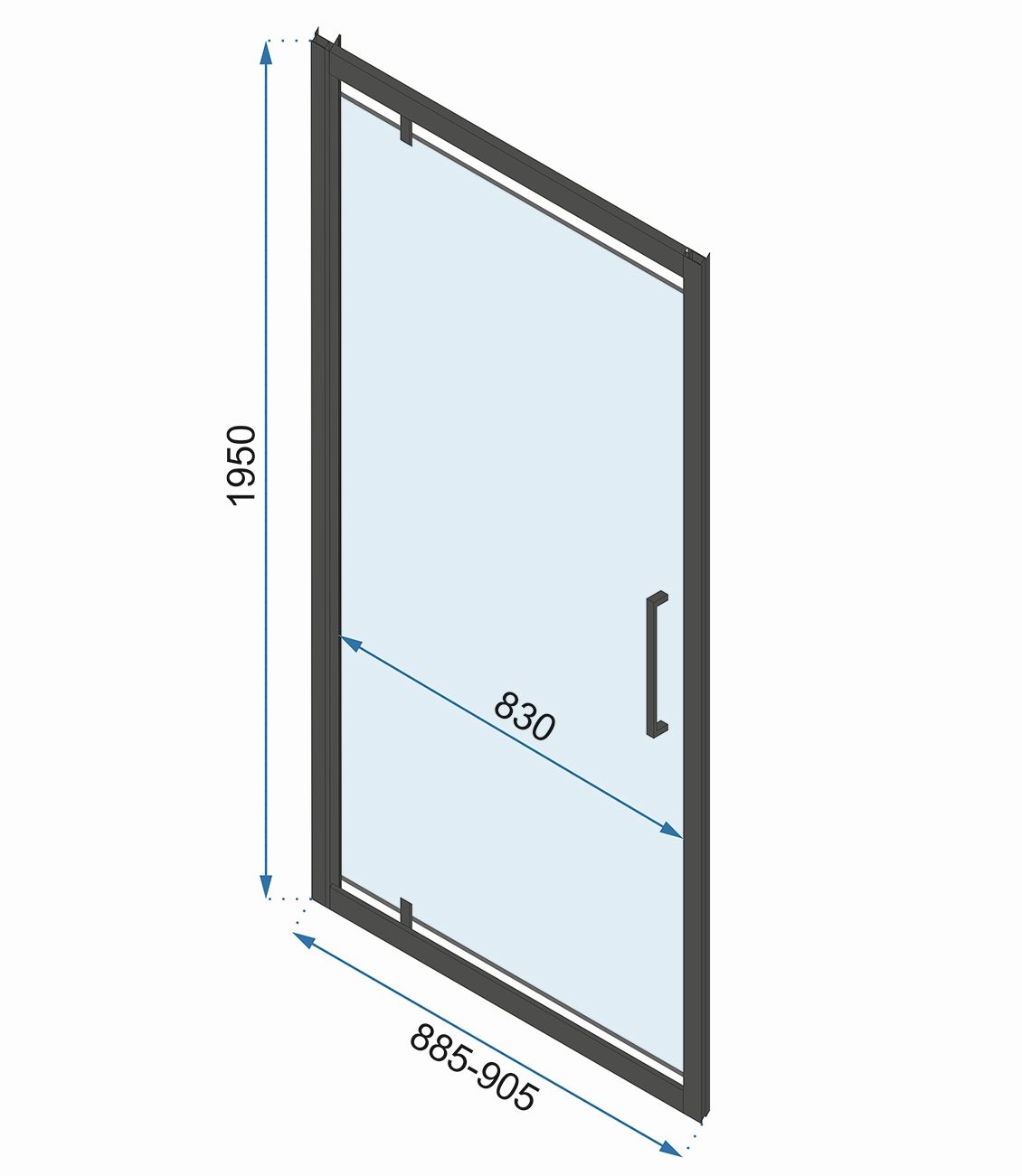 Rea Rapid Swing, 3-stenová sprchová kabína 100 (dvere) x 90(stena) x 90(stena) x 195 cm, 6mm číre sklo, chrómový profil, KPL-09122