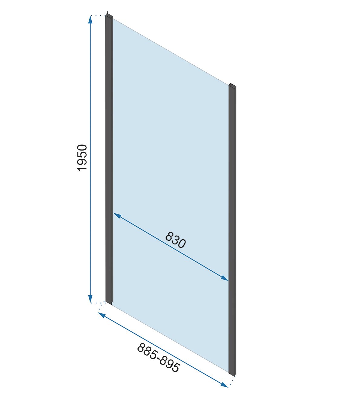 Rea Rapid Swing, 3-stenová sprchová kabína 100 (dvere) x 90(stena) x 90(stena) x 195 cm, 6mm číre sklo, chrómový profil, KPL-09122