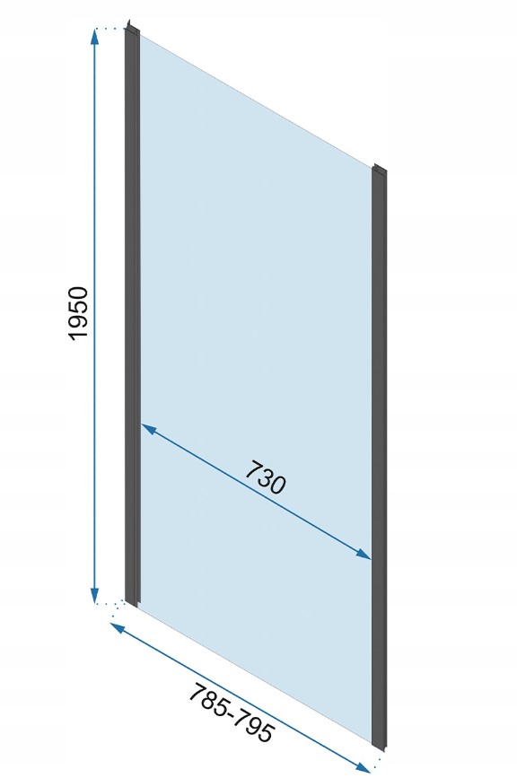Rea Rapid, pevná stena pre sprchovací kút Rapid 80 x 195 cm, 6mm číre sklo, chrómový profil, REA-K5608