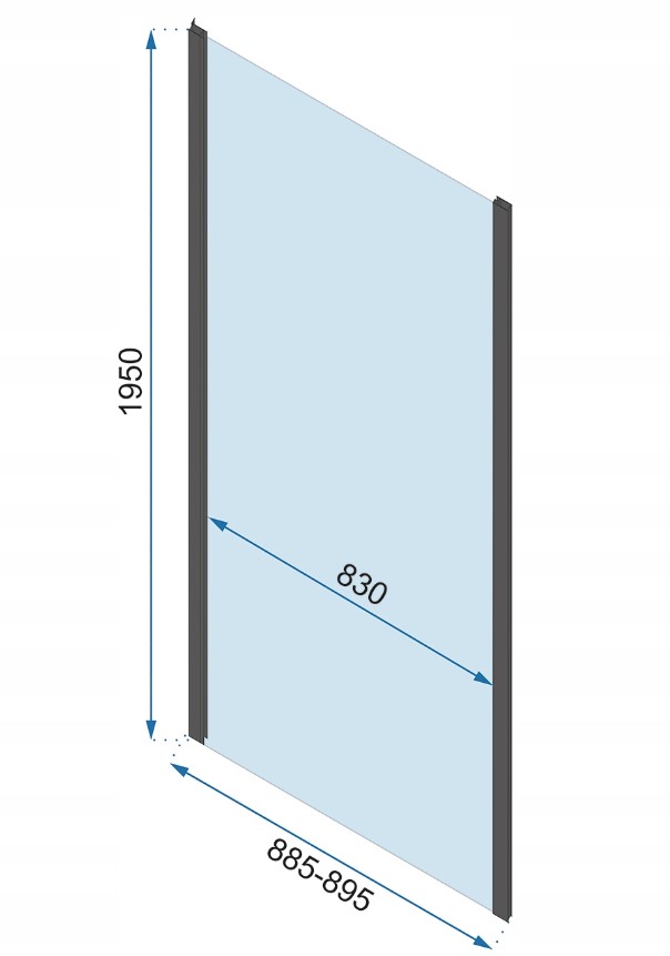Rea Rapid, pevná stena pre sprchovací kút Rapid 90 x 195 cm, 6mm číre sklo, chrómový profil, REA-K5609