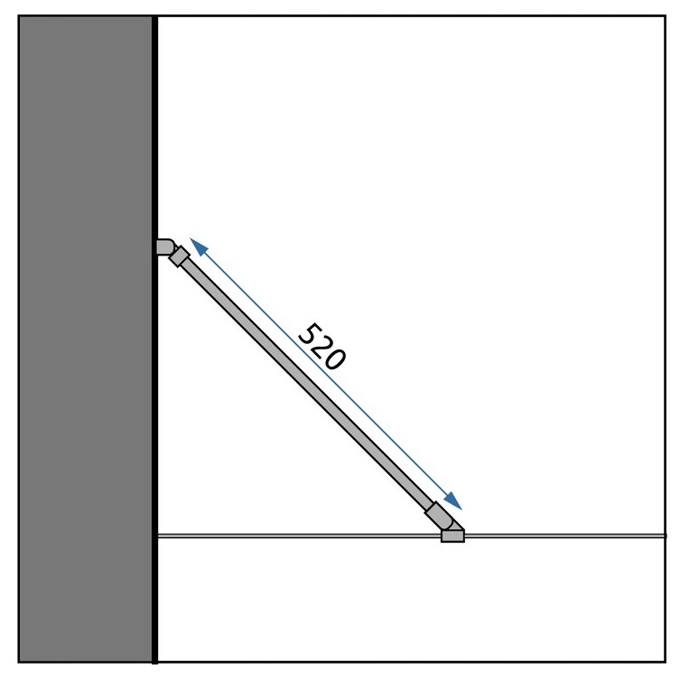 Rea Rapid, stabilizačná rozpera do sprchovej zásteny Rapid pre sklo 6 mm, dĺžka 50cm, chrómová, REA-K5699