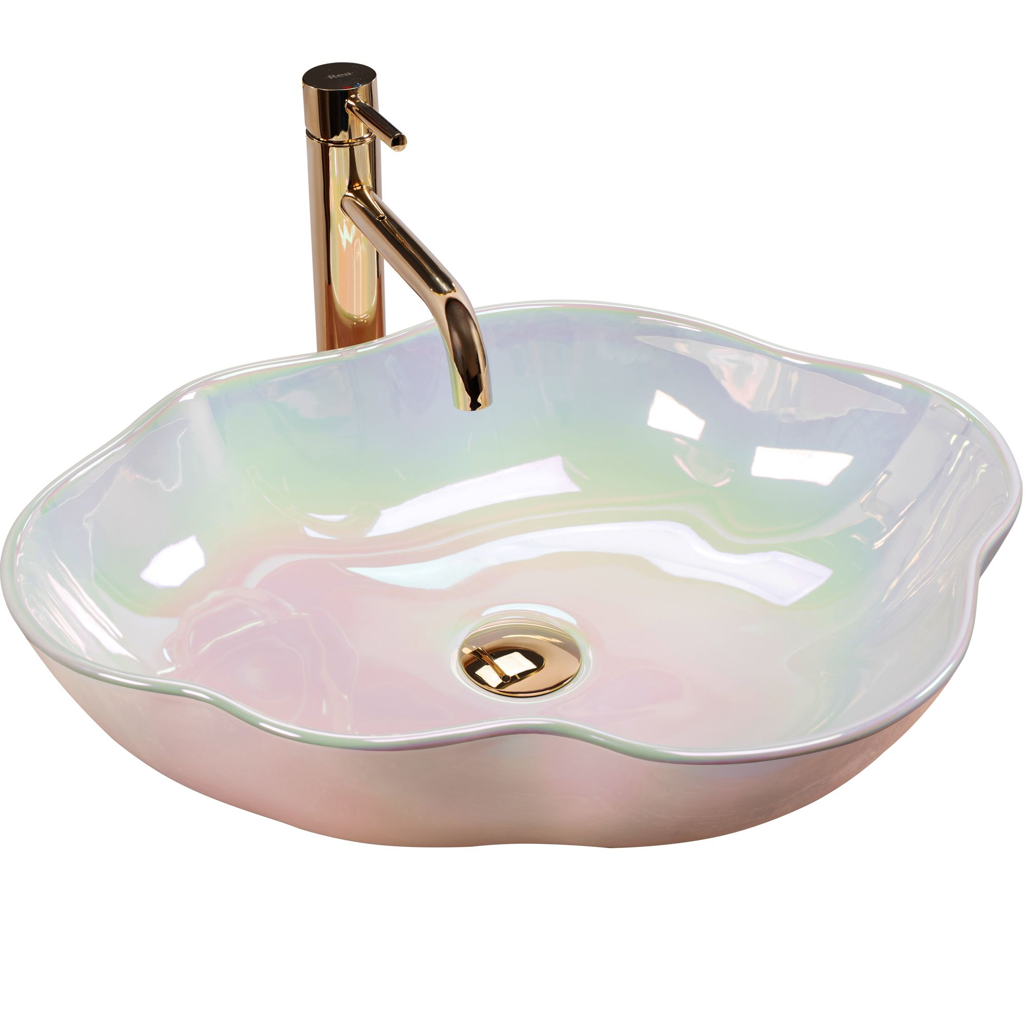 Rea Pearl Akkoya, umývadlo na dosku 505x380x135 mm, viacfarebné, REA-U3309
