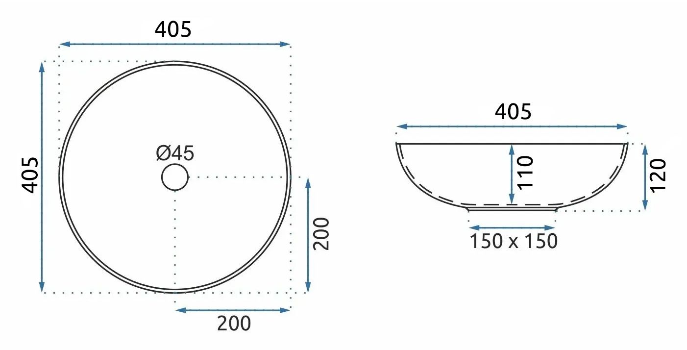Rea Fibo, umývadlo na dosku 405x405x120 mm, čierna matná-vzor, REA-U3301