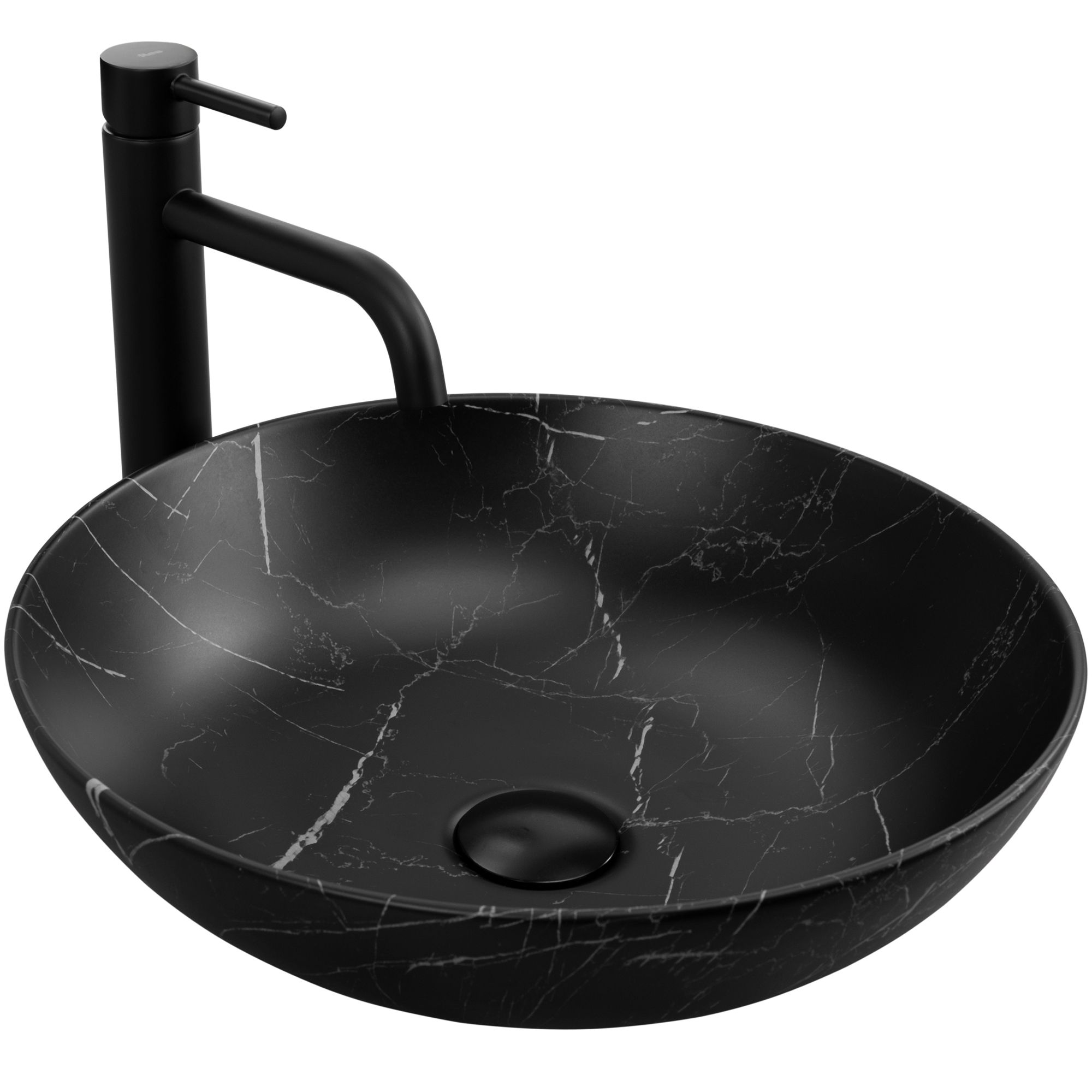 Rea Fibo, umývadlo na dosku 405x405x120 mm, čierna matná-vzor, REA-U3301