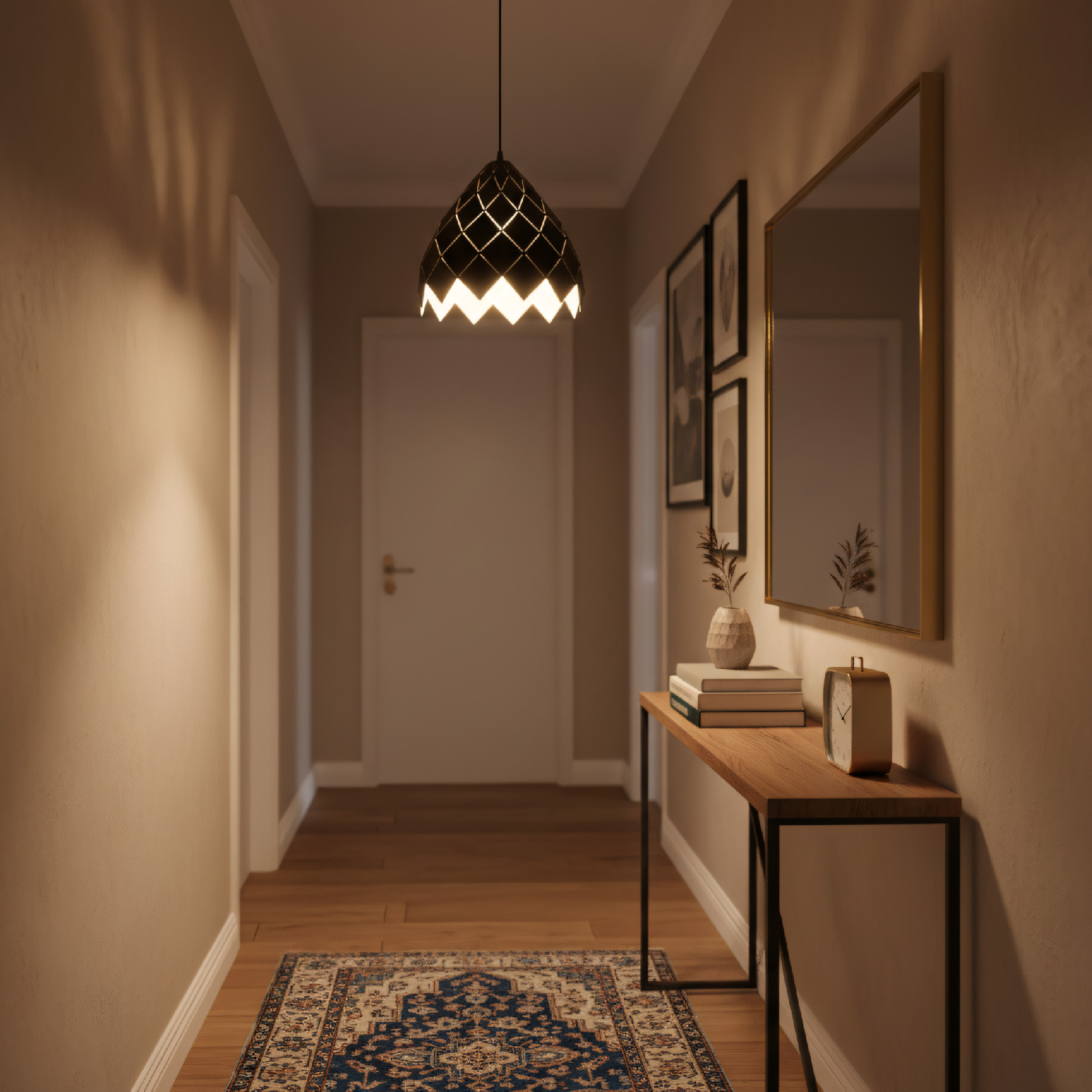 Toolight, závesná kovová stropná lampa 1xE27 APP338-1CP, čierna, OSW-05019
