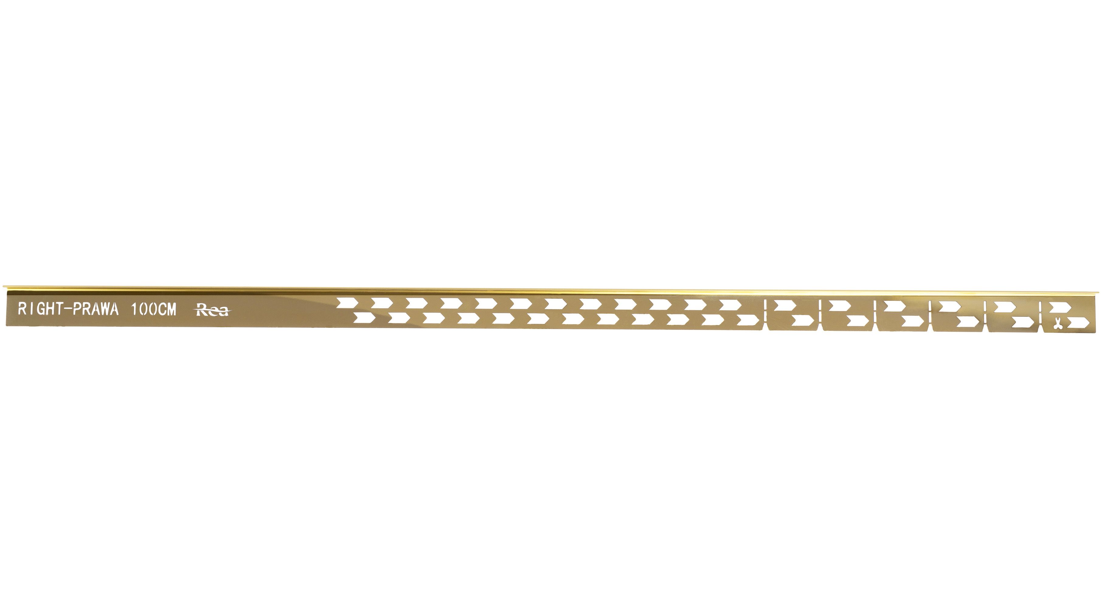 Rea, nerezová spádová lišta, pravá, dĺžka 1000 mm, zlatá lesklá, REA-K3205