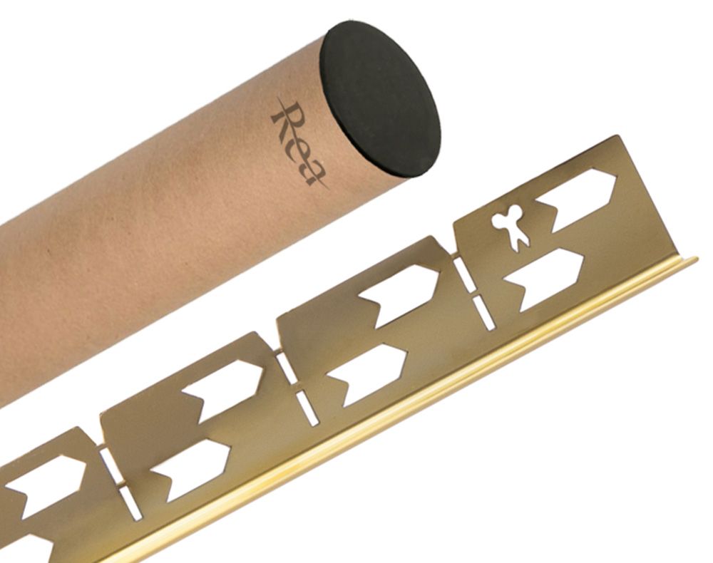 Rea, nerezová spádová lišta, pravá, dĺžka 1000 mm, zlatá lesklá, REA-K3205