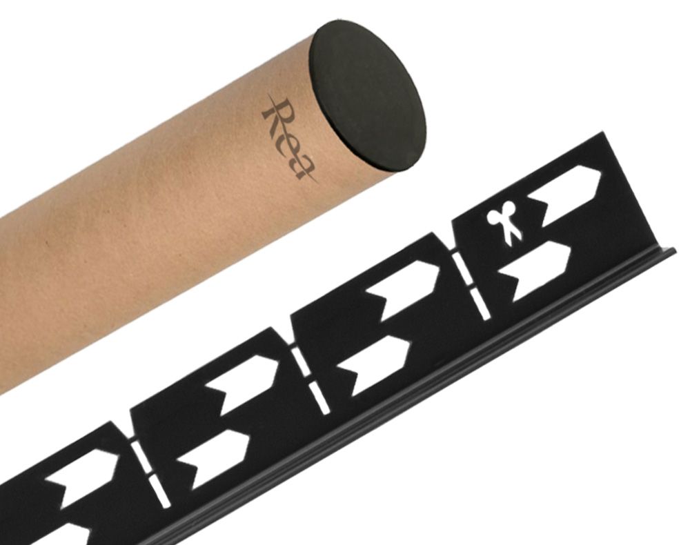 Rea, nerezová spádová lišta, pravá, dĺžka 1200 mm, čierna matná, REA-K3201