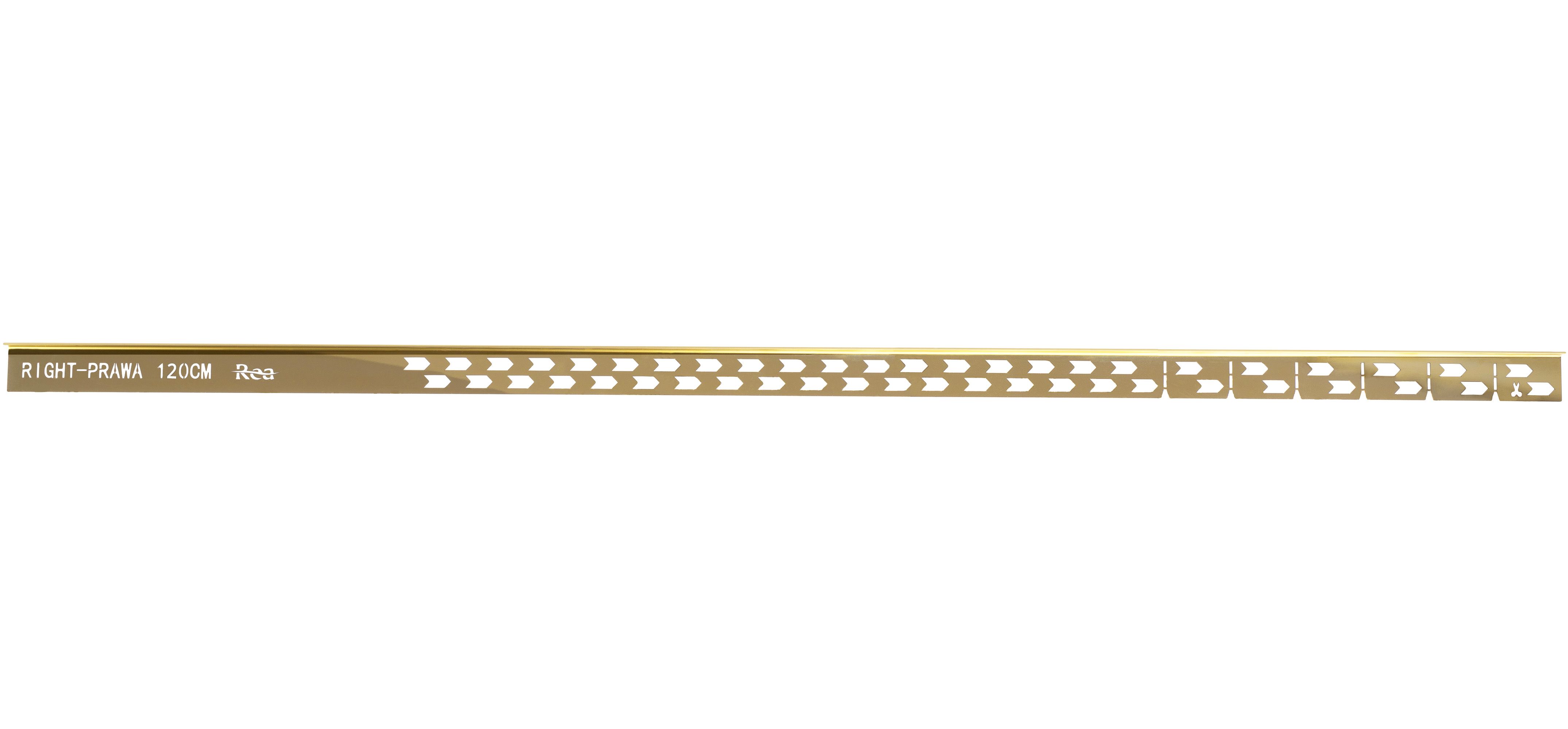 Rea, nerezová spádová lišta, ľavá, dĺžka 1200 mm, zlatá lesklá, REA-K3204