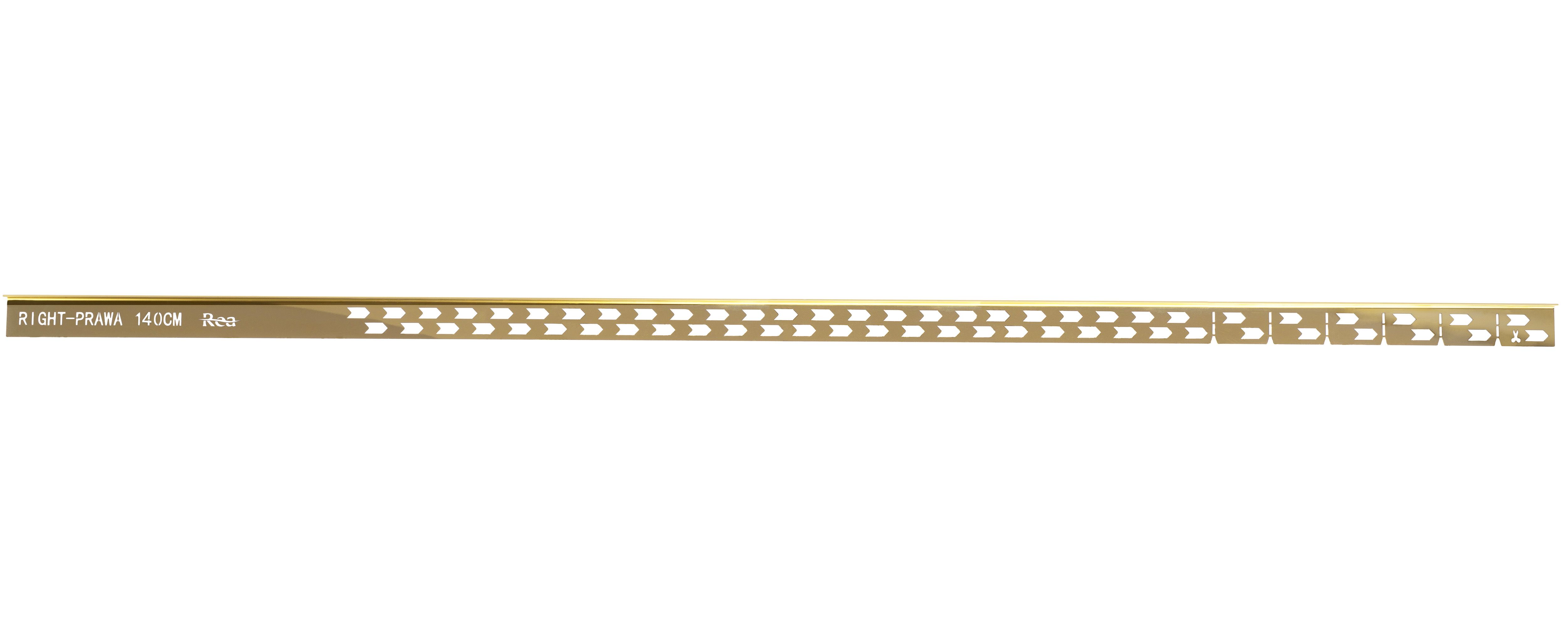 Rea, nerezová spádová lišta, ľavá, dĺžka 1400 mm, zlatá lesklá, REA-K3223