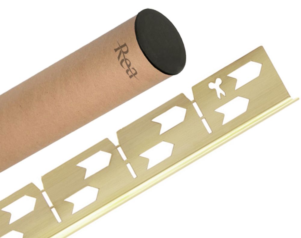 Rea, nerezová spádová lišta, ľavá, dĺžka 1400 mm, zlatá matná, REA-K3225