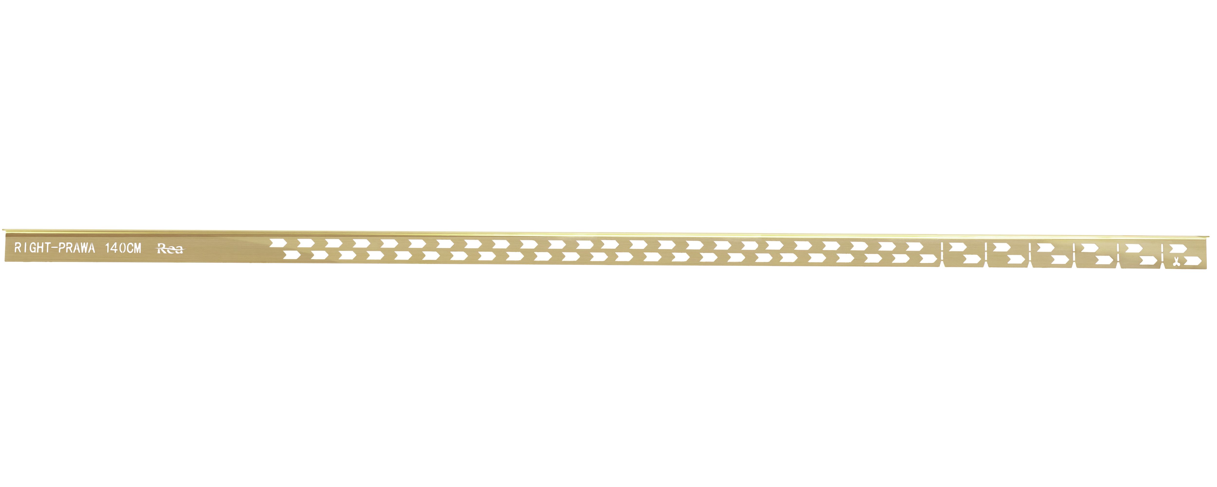 Rea, nerezová spádová lišta, pravá, dĺžka 1400 mm, zlatá matná, REA-K3226