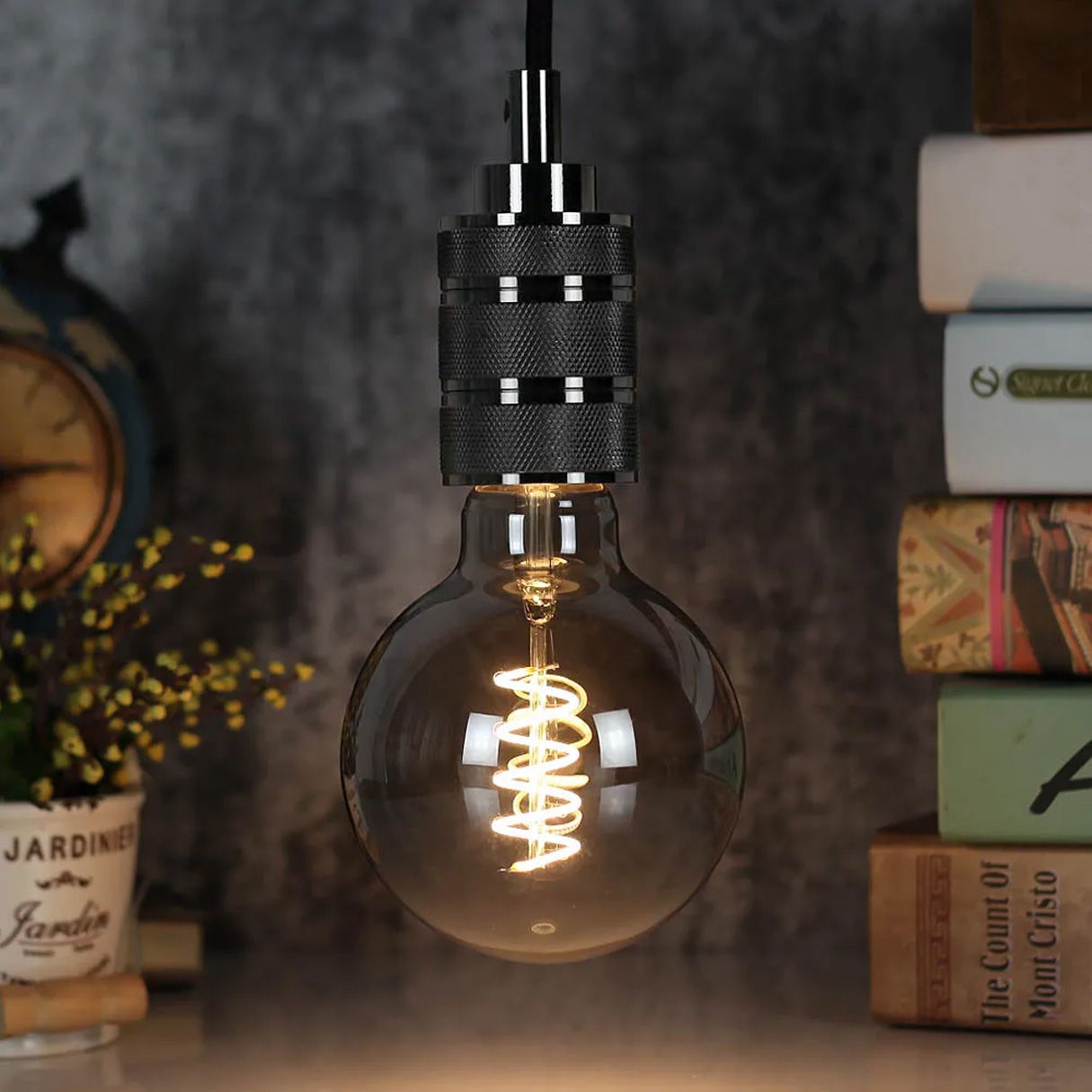 Toolight, závesná stropná lampa 1xE27 APP342-1CP, čierna, OSW-08409