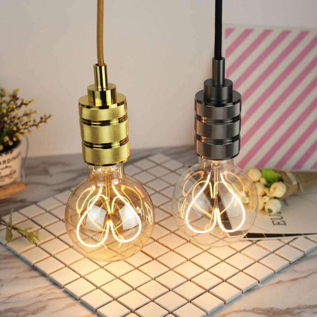 Toolight, závesná stropná lampa 1xE27 APP342-1CP, čierna, OSW-08409