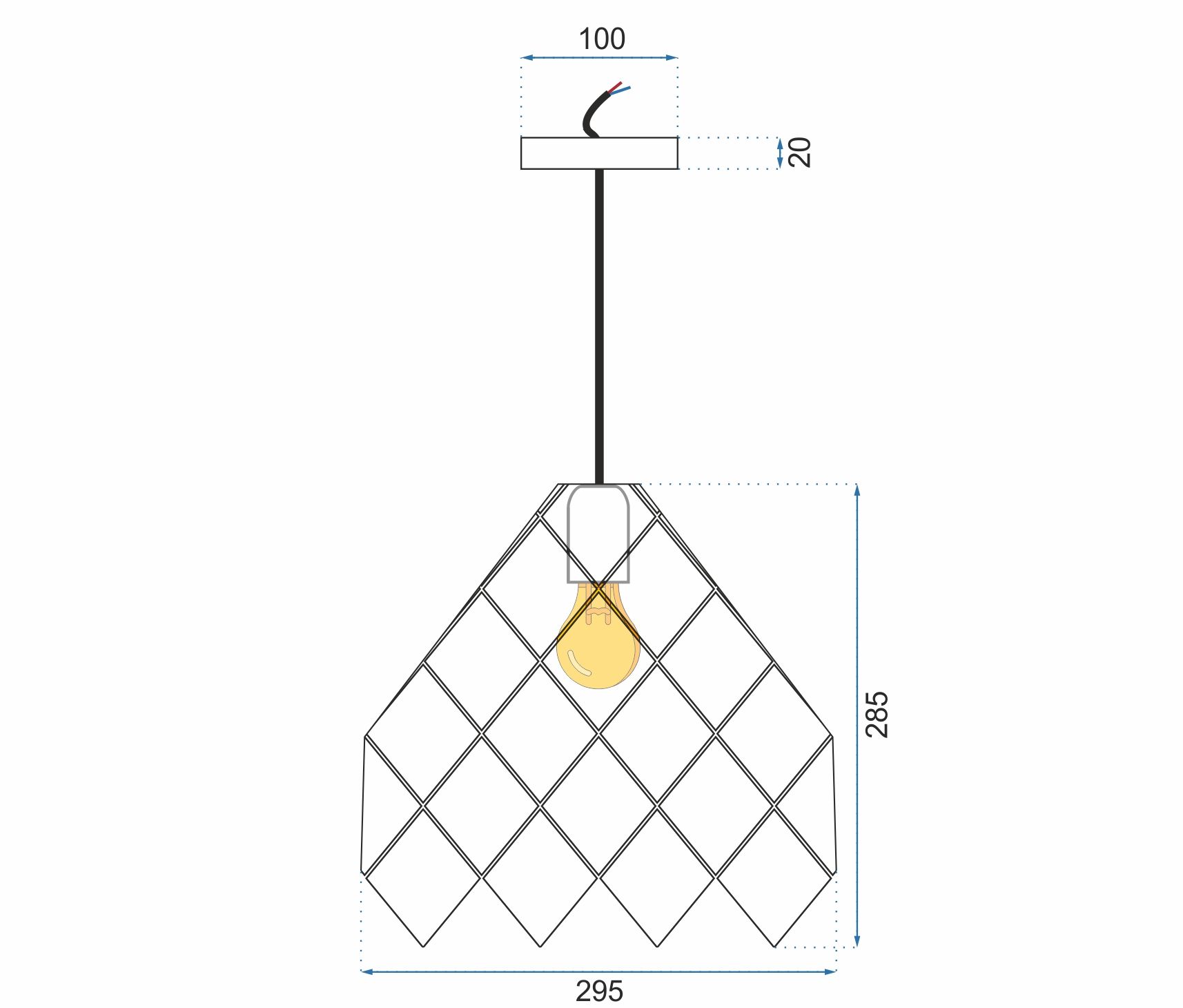 Toolight, kovové závesné stropné svietidlo 1xE27 APP339-1CP, zelená, OSW-08960