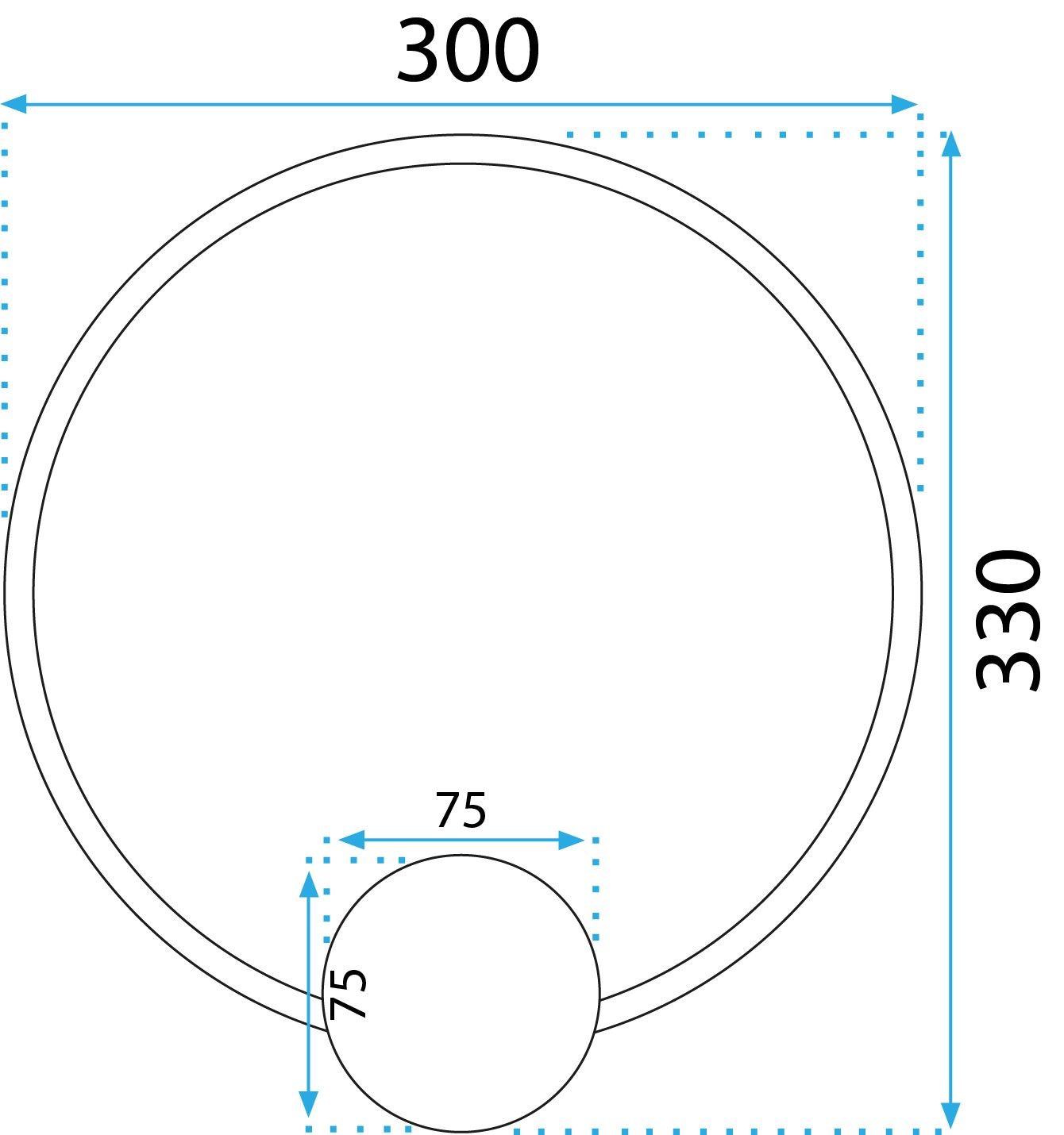 Toolight, LED nástenné svietidlo 30cm 13W APP1384-CW, zlatá lesklá, OSW-00938